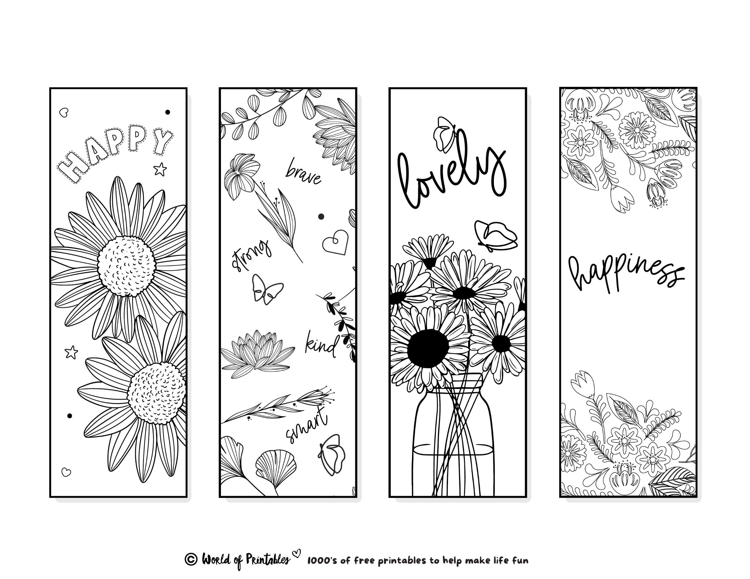 Printable Bookmarks To Color 120 For Adults amp Kids World Of