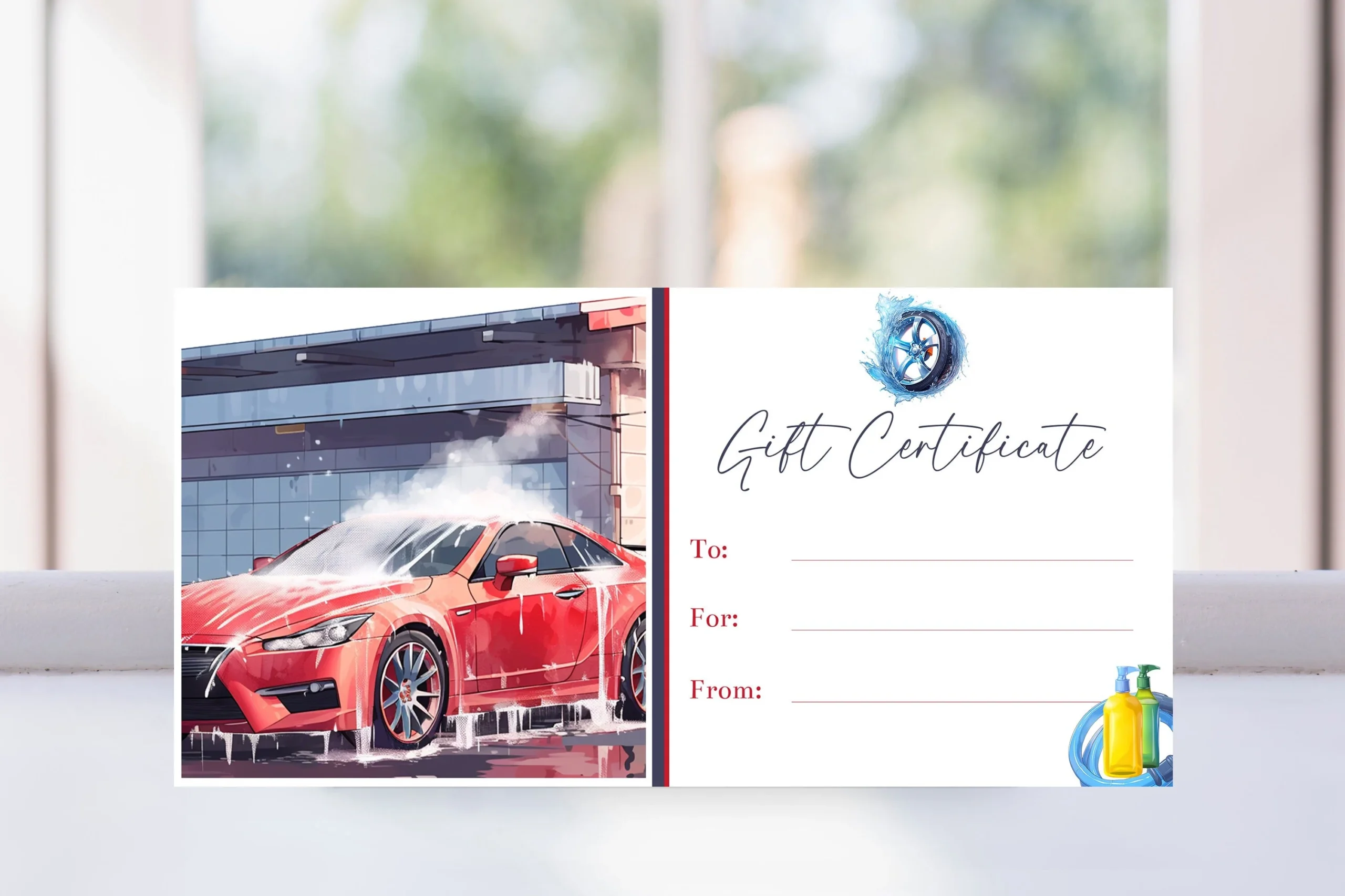 Printable Car Wash Gift Certificate Voucher Template Editable Car 