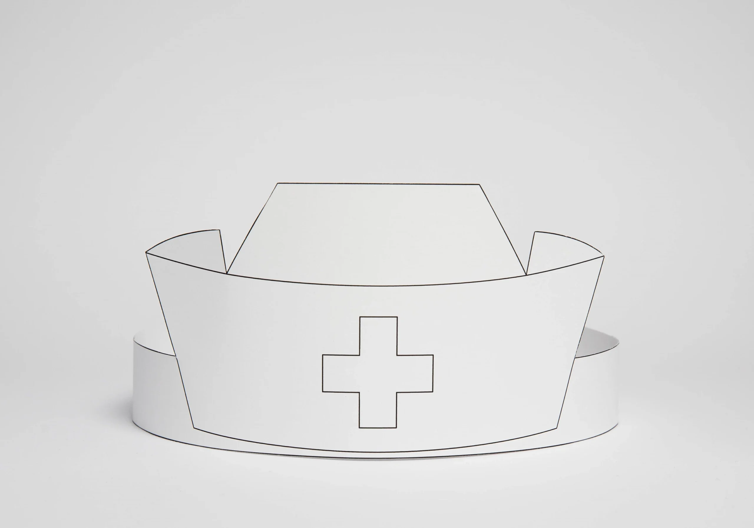 Printable Coloring Nurse Paper Hat Kids Party Craft Pdf Doctor