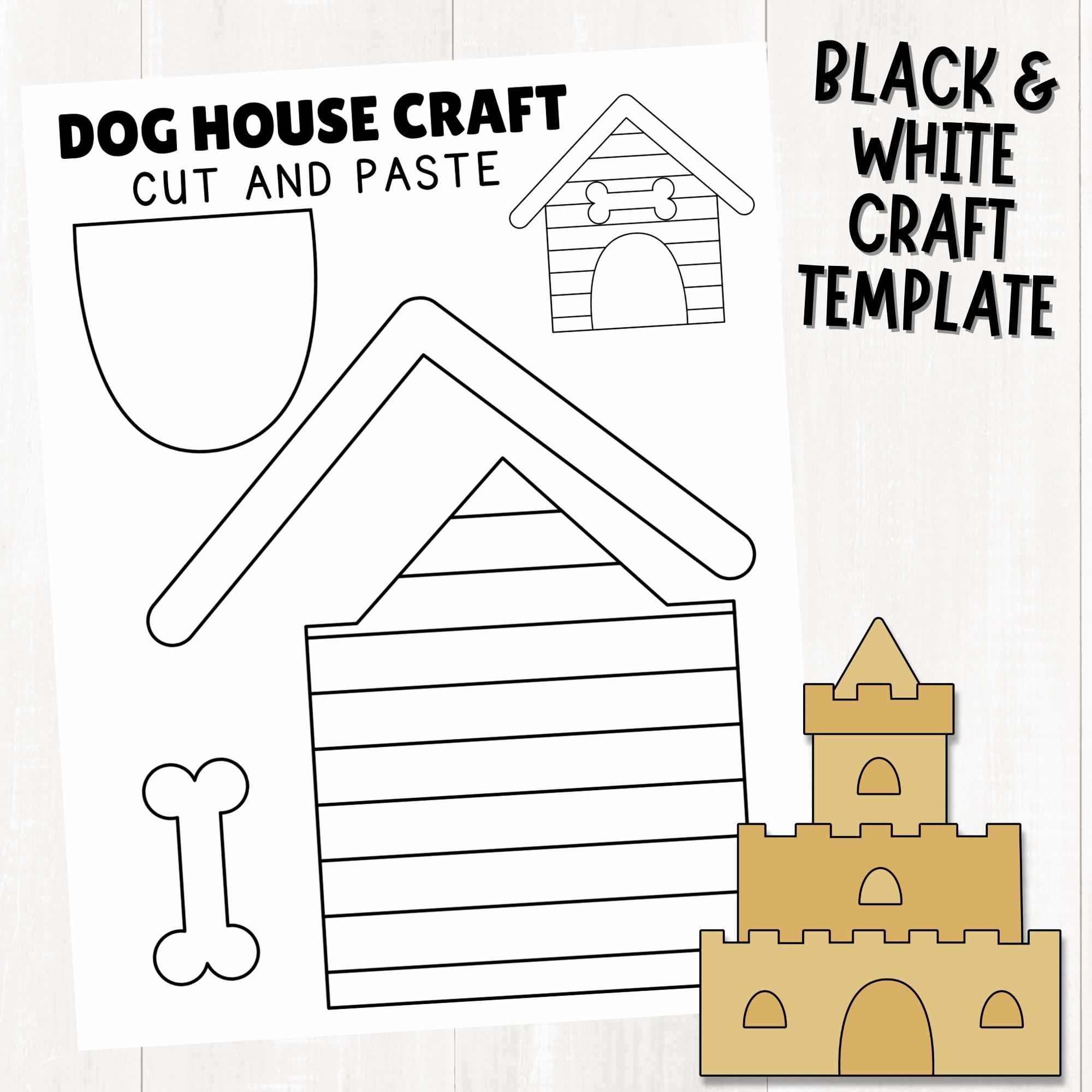 Printable Dog House Craft Template Summer Craft Activity Build 