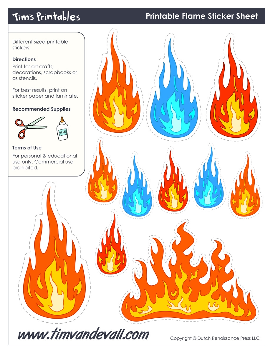Printable Flame Stickers Flame Templates Flame Shapes Printable Flame Stickers Flame Templates Flame Shapes
