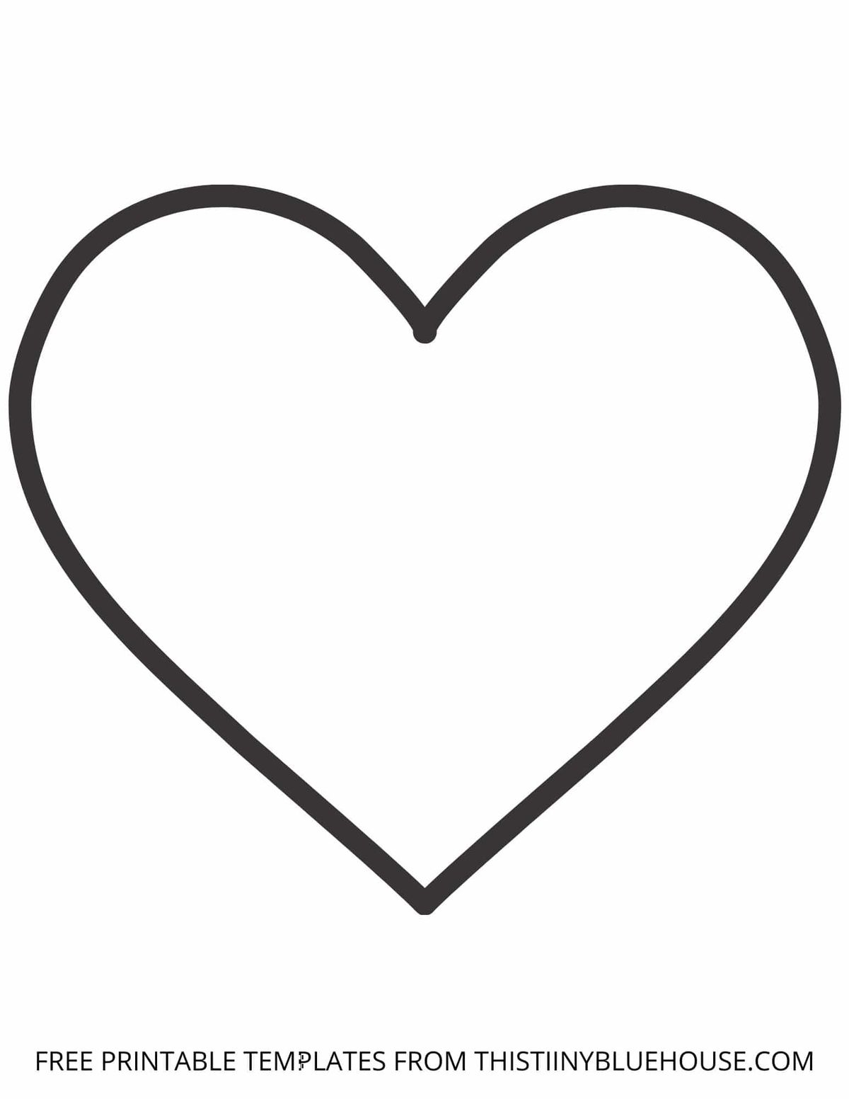 Printable Heart Template small Medium Large