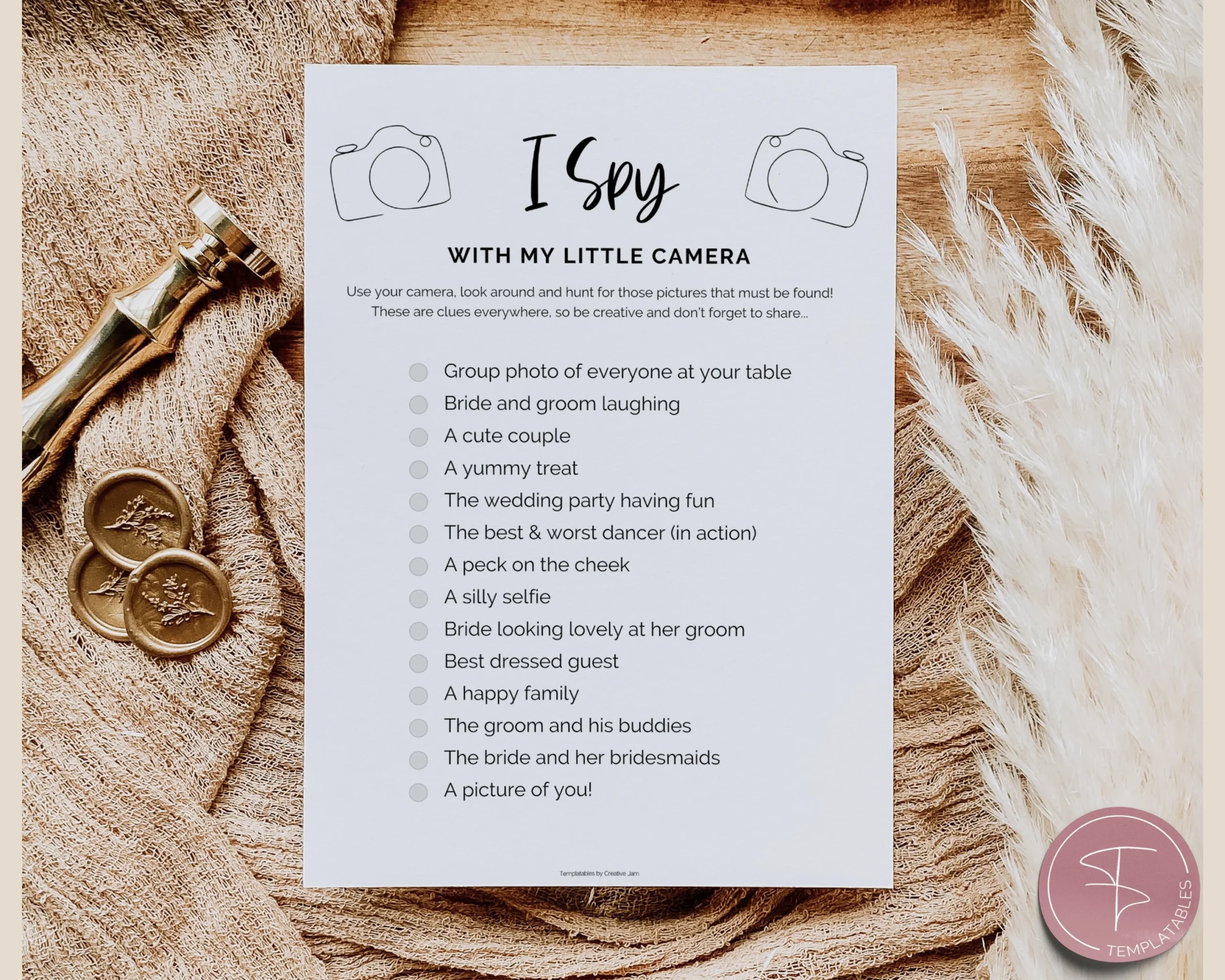 Printable I Spy Wedding Game Template Perfect For Wedding Games