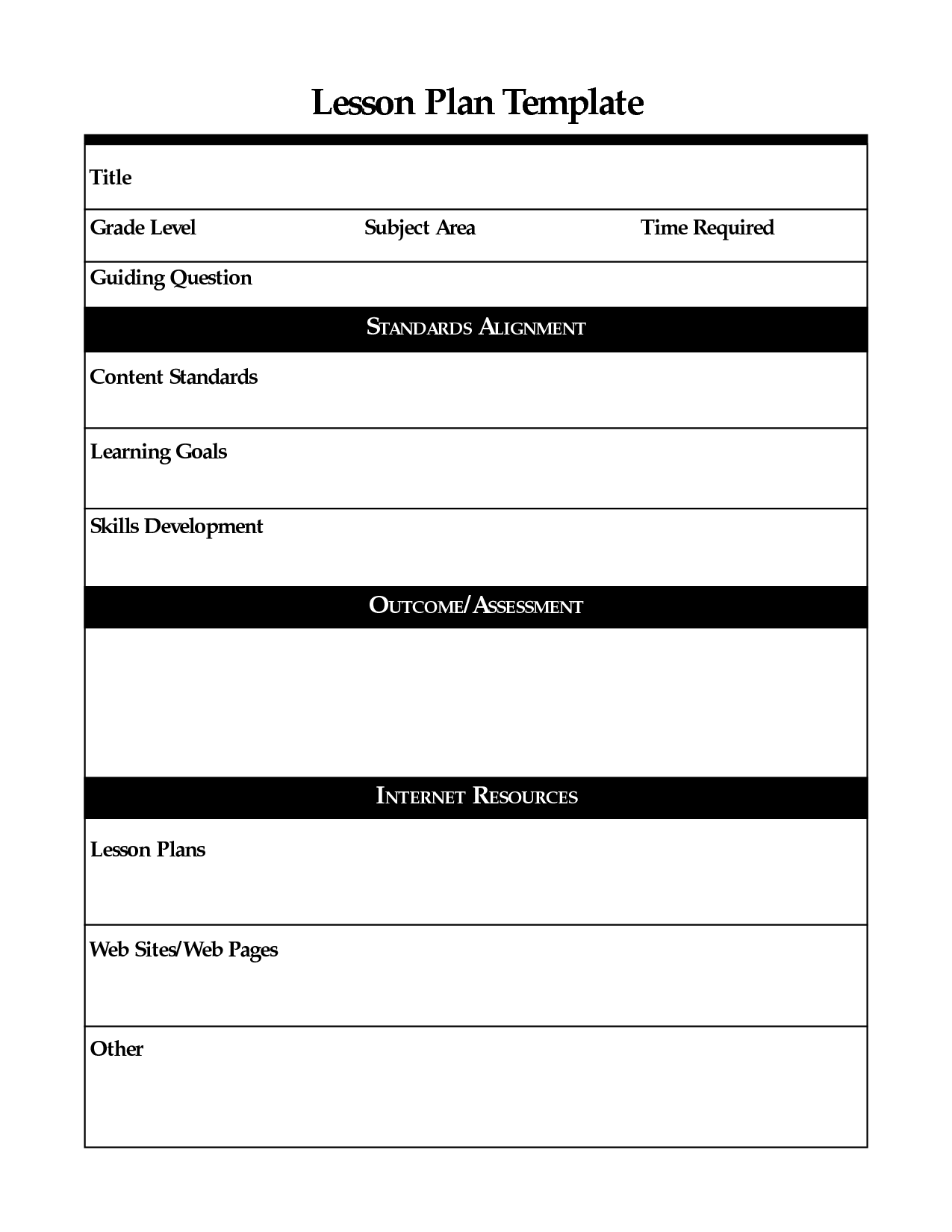 Free Printable Common Core Lesson Plan Template Free Printable Common Core Lesson Plan Template