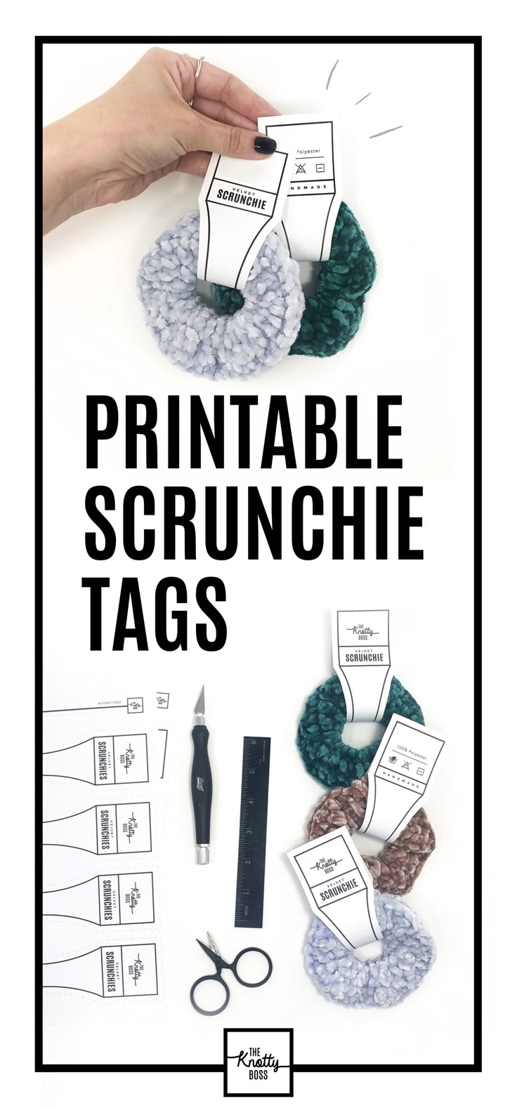 Printable PDF Tags For Handmade Scrunchies Printable PDF Tags For Handmade Scrunchies