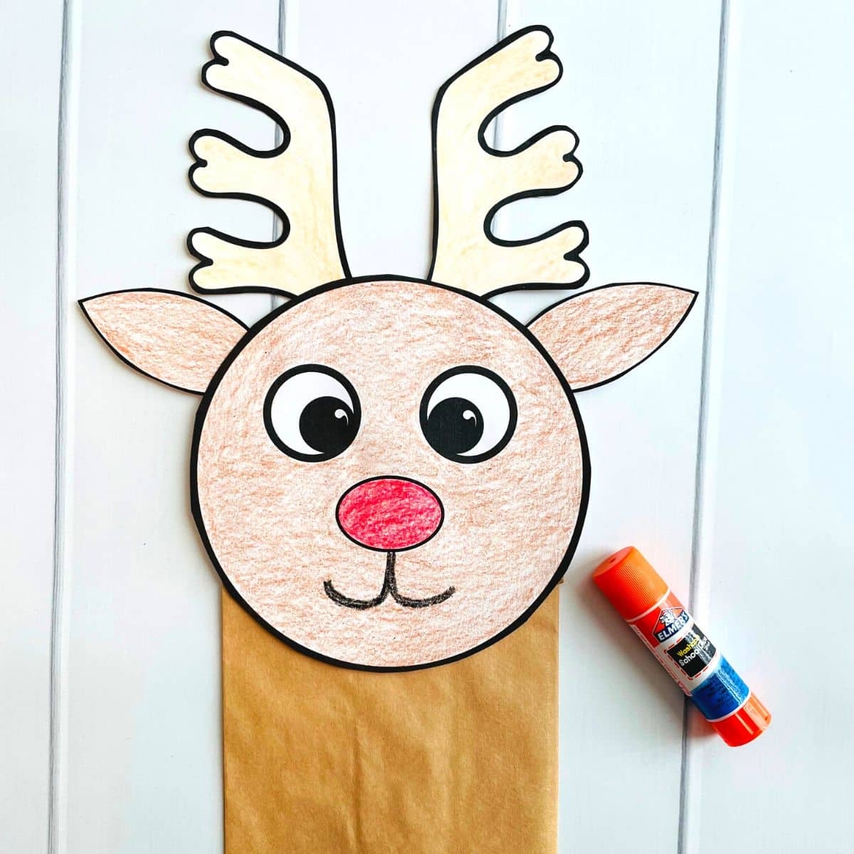 Printable Reindeer Paper Bag Puppet Free Template Printable Reindeer Paper Bag Puppet Free Template