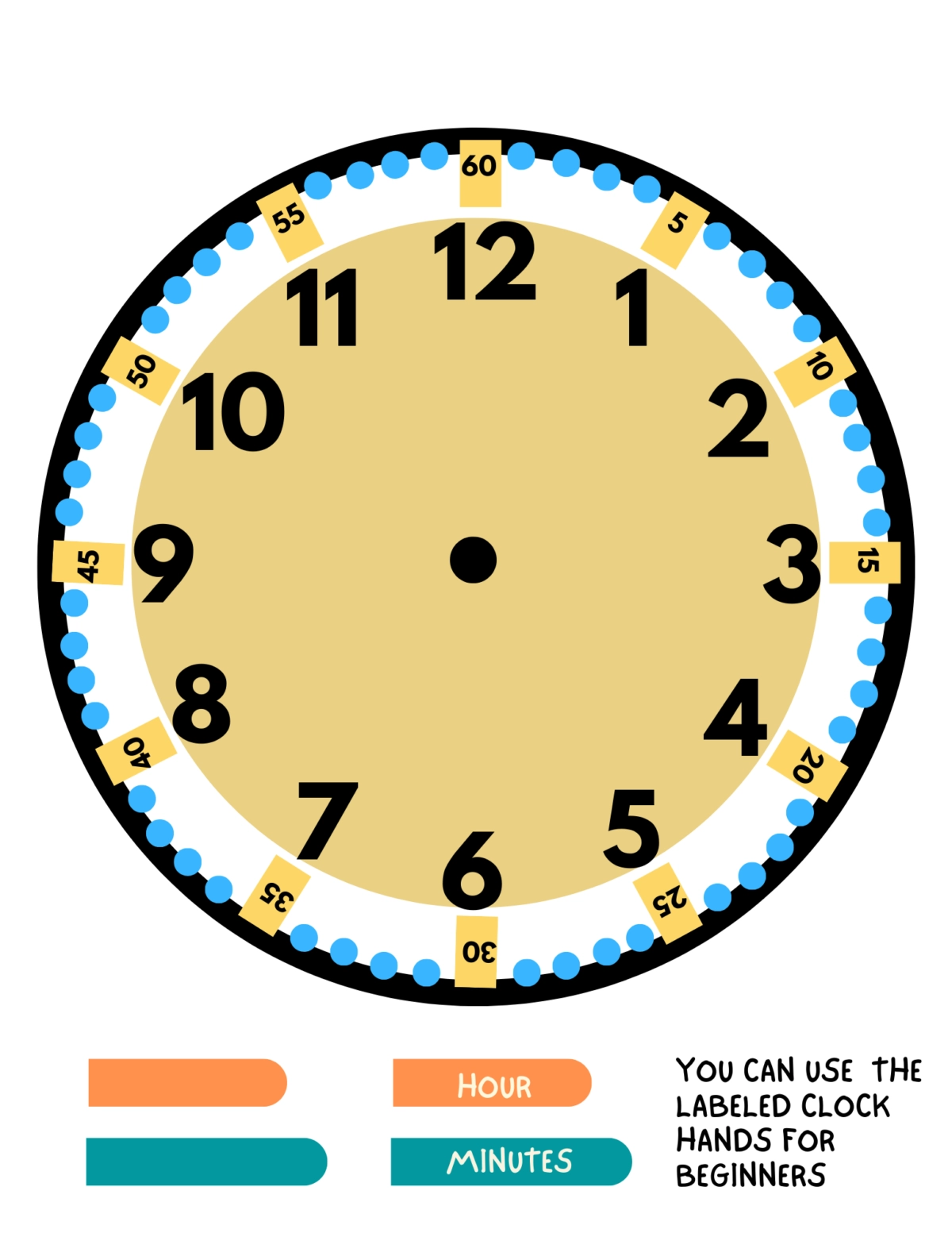 Free Printable Clock Template With Hands