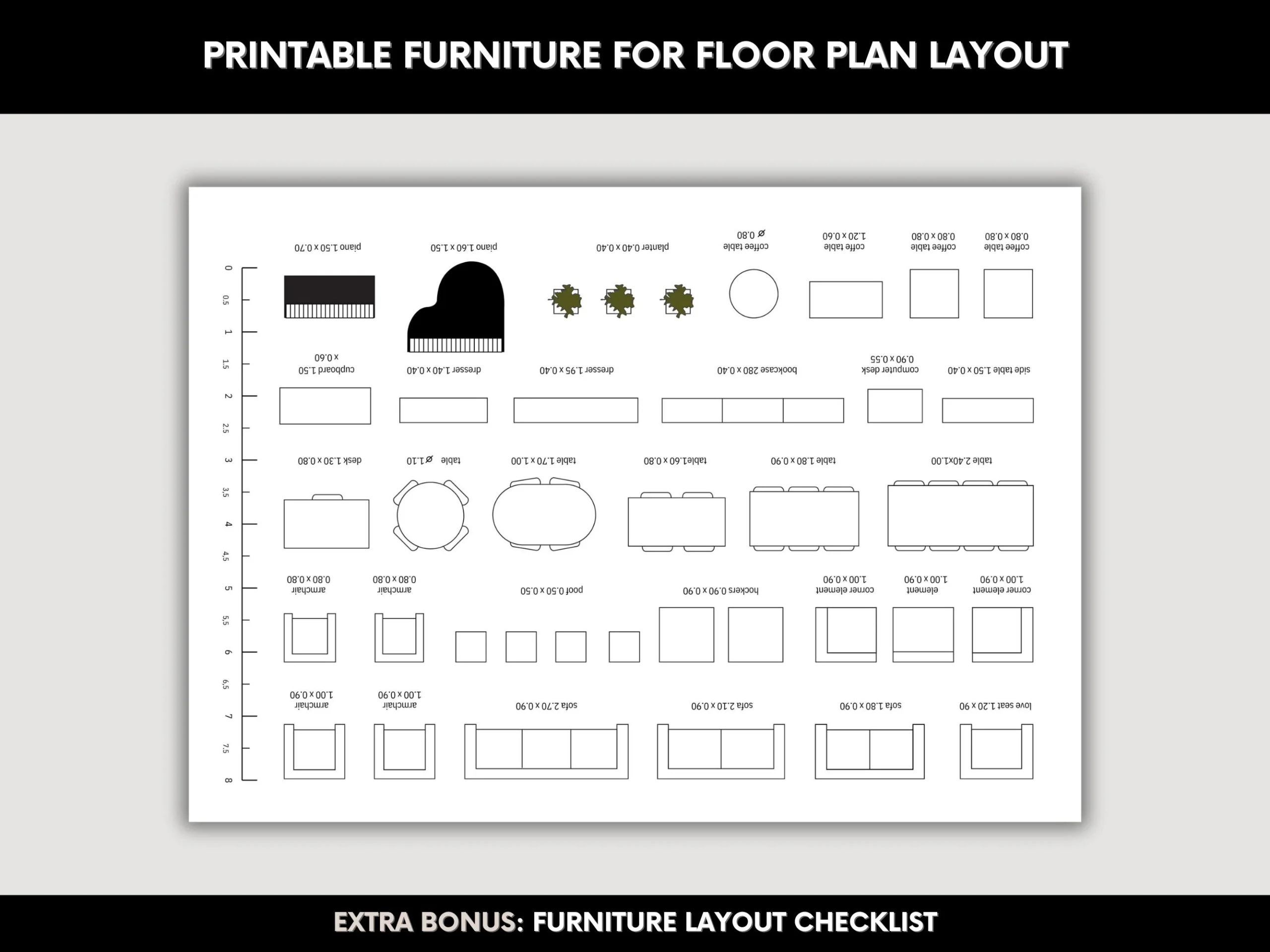 Printable Template Scale Furniture A4 Coloring Page Scale Printable Template Scale Furniture A4 Coloring Page Scale