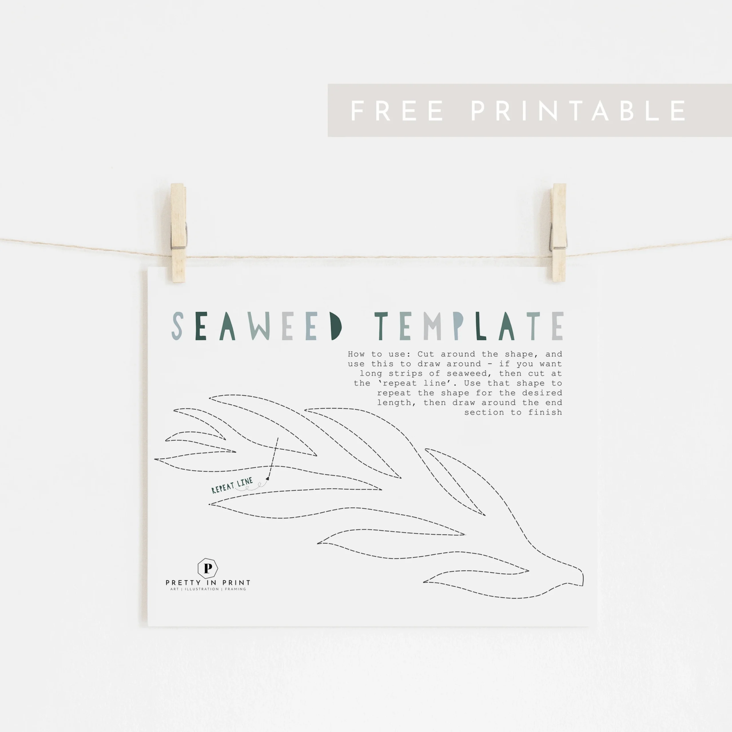Seaweed Template 1 FREE Printable