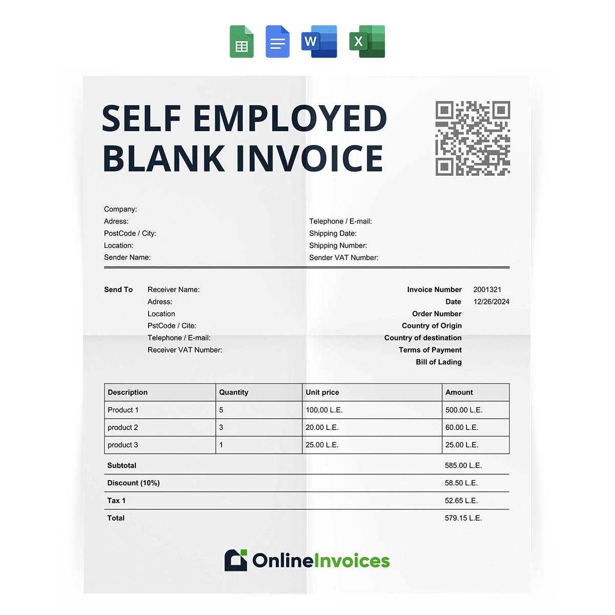 Self Employed Blank Invoice Template Free Download Word Excel Self Employed Blank Invoice Template Free Download Word Excel