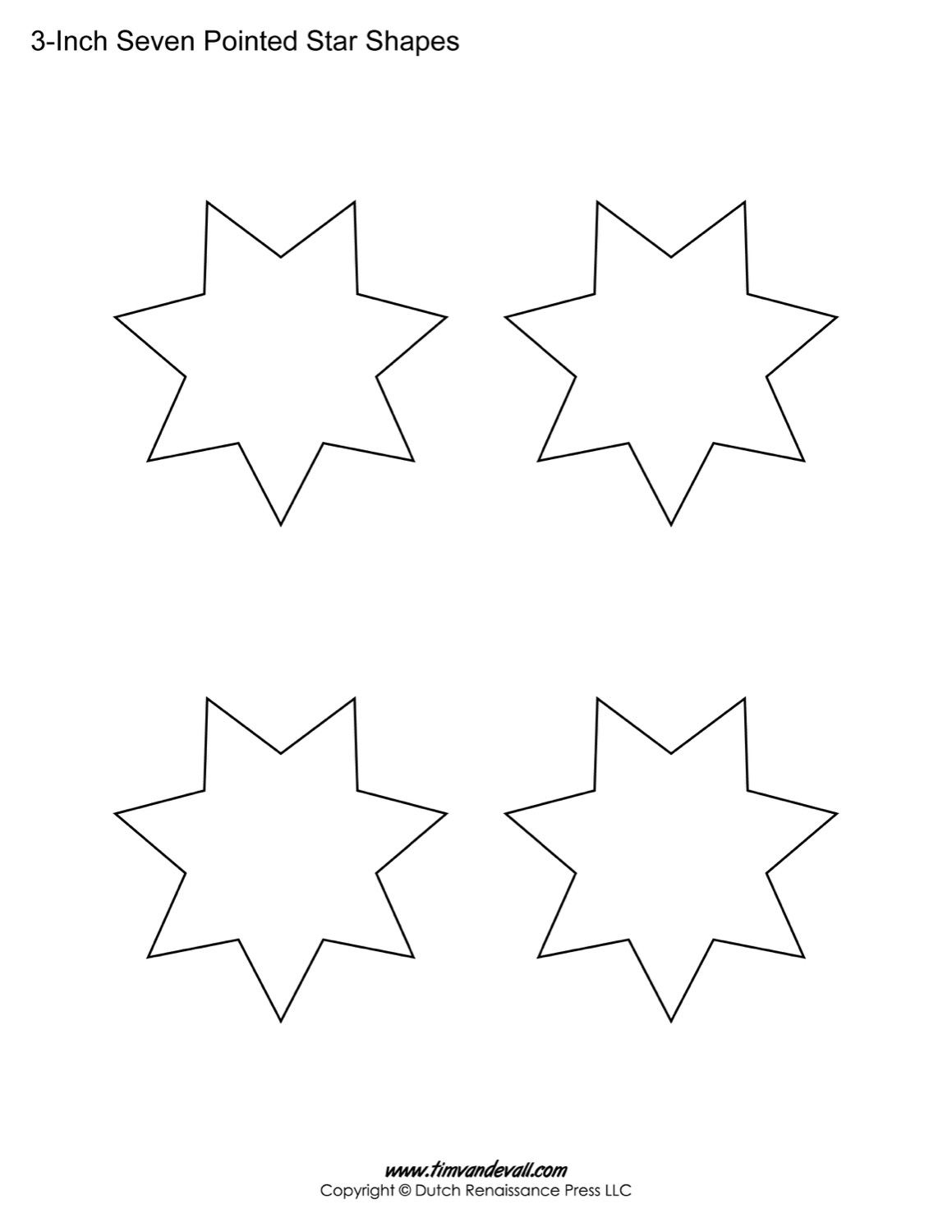 Seven Pointed Star Shape Templates Blank Printable Shapes