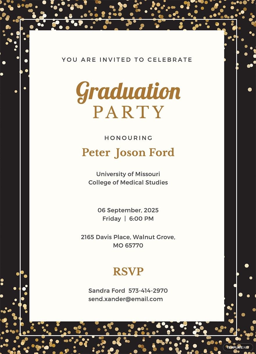 Simple Graduation Invitation Template In Pages Illustrator 