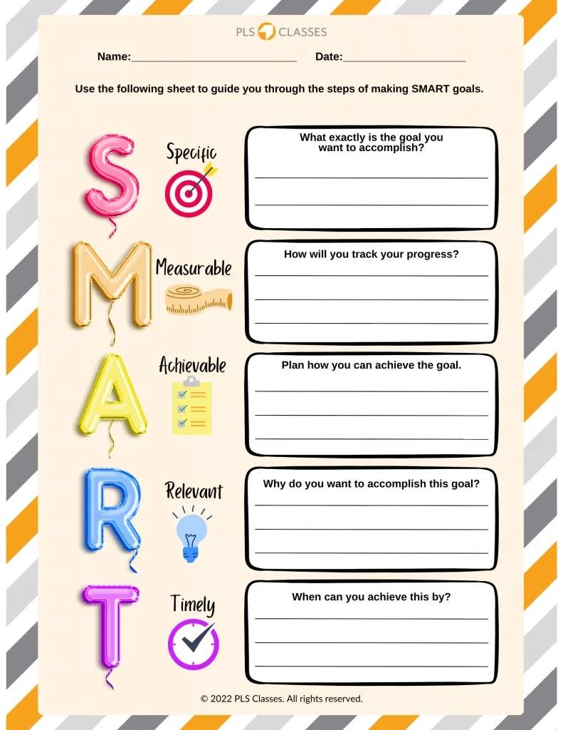 SMART Goals Free Printable PLS Classes SMART Goals Free Printable PLS Classes
