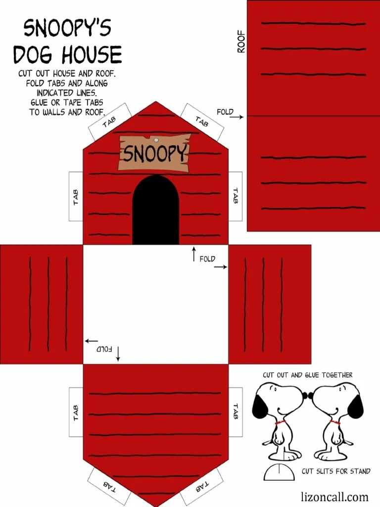 Printable Dog House Template