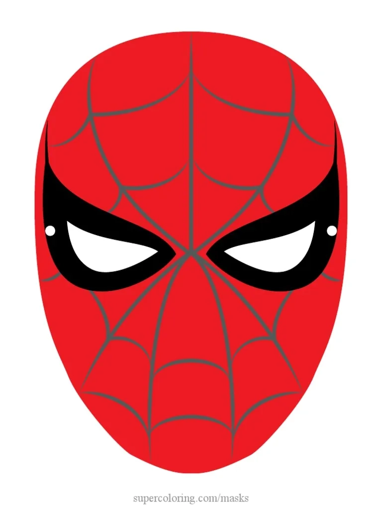 Spiderman Mask Colored Template Paper Craft PDF PDF