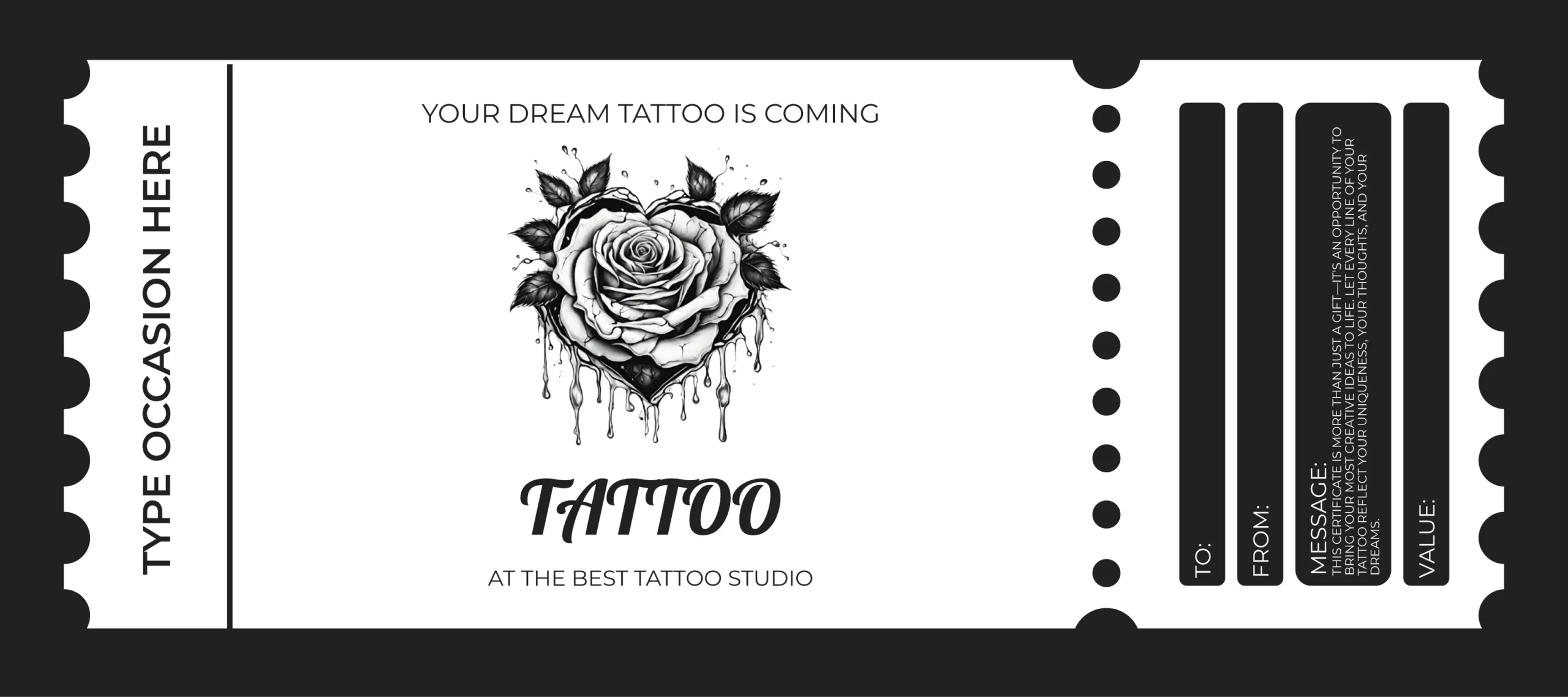 Tattoo Gift Certificate Free Google Docs Template Gdoc io