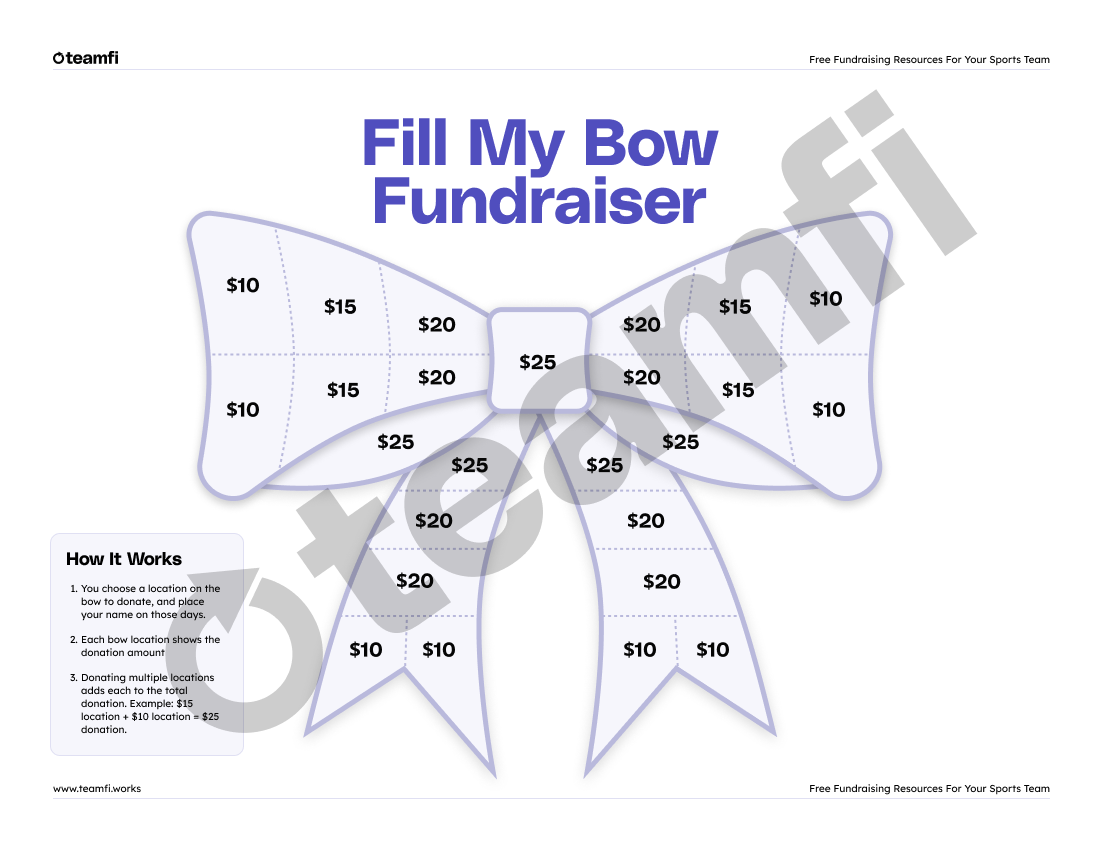Teamfi Blog Free Fill My Bow Cheer Fundraiser Template