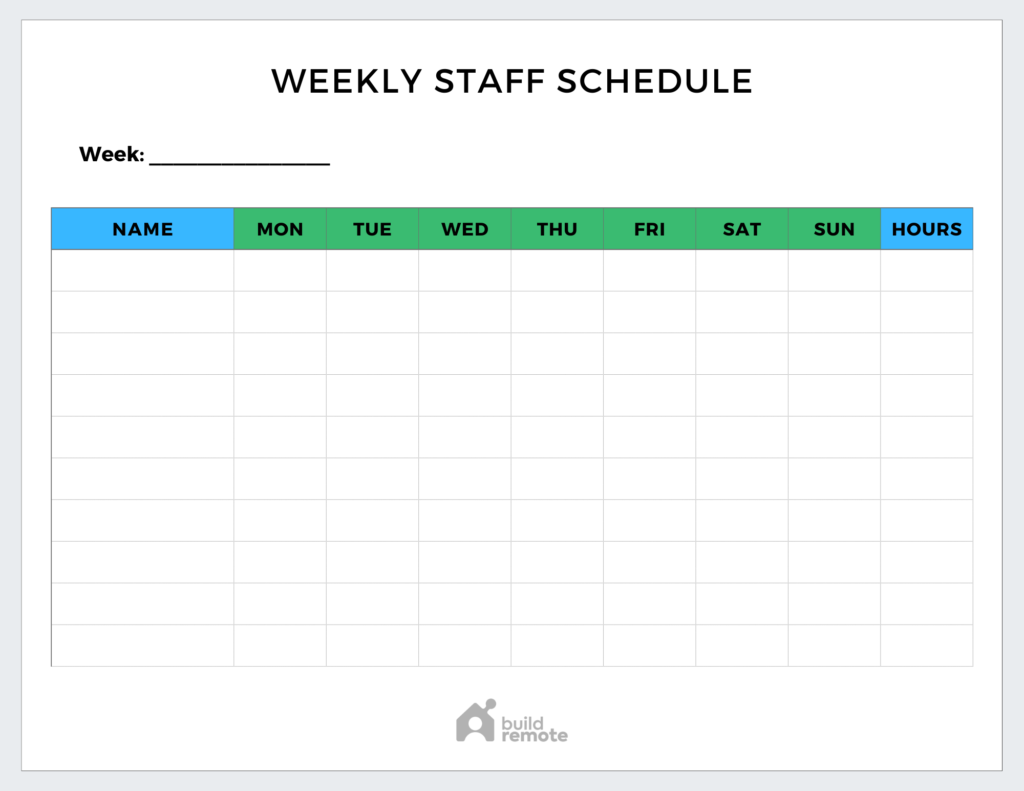 The Weekly Work Schedule Template Library 12 Free Options