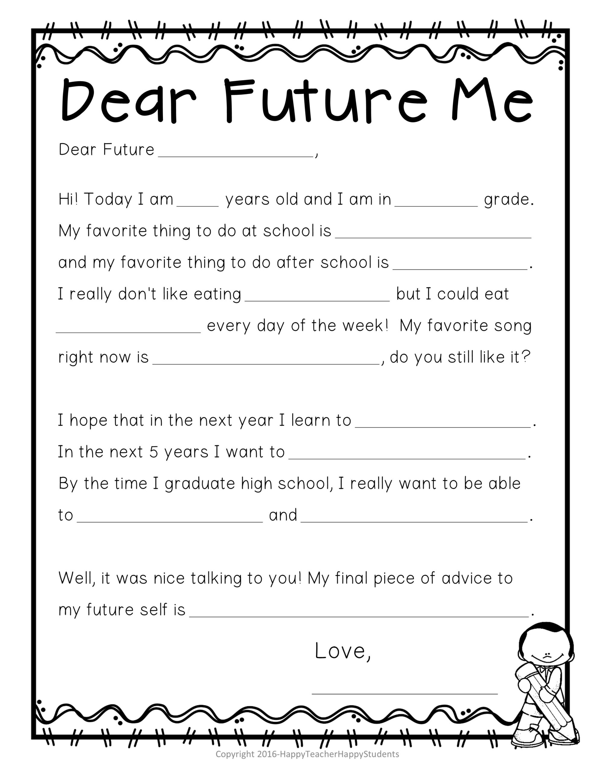 Letter To Future Self Template Free Printable