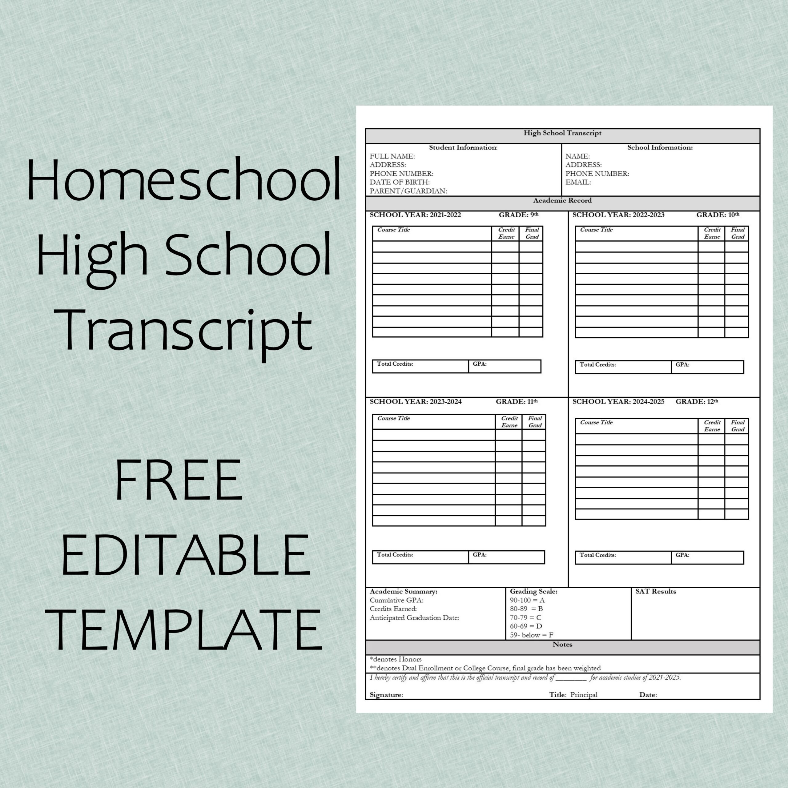 To The Rock Homeschool Homeschool High School Transcript Free To The Rock Homeschool Homeschool High School Transcript Free