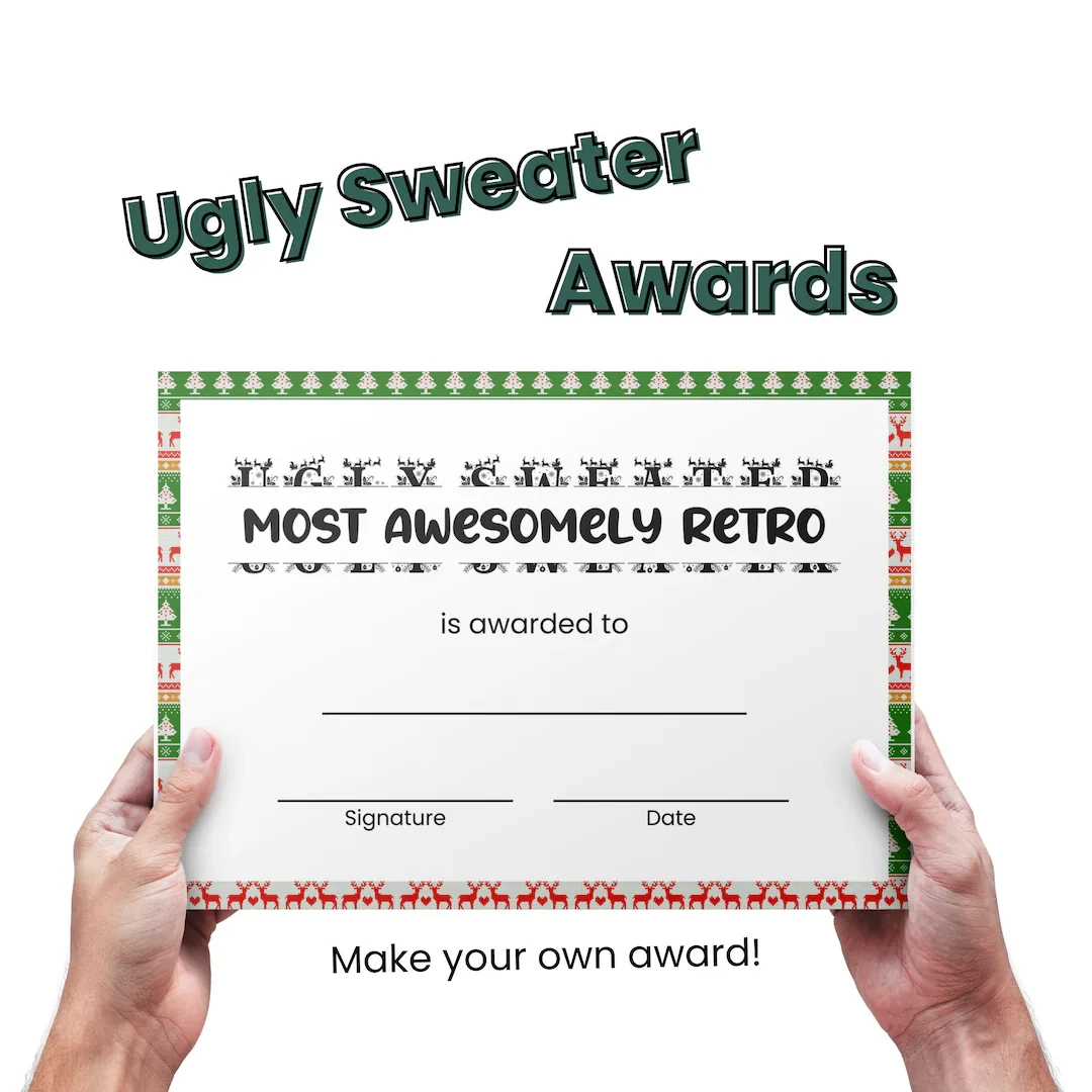 Free Printable Ugly Christmas Sweater Certificate Template Free Printable Ugly Christmas Sweater Certificate Template