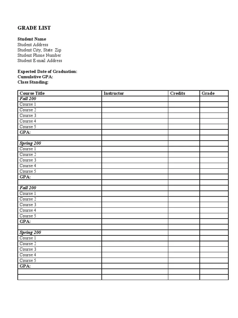Free Printable Transcript Template Free Printable Transcript Template