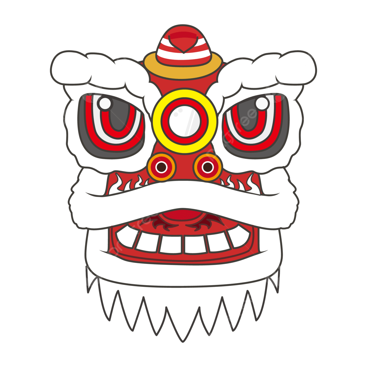 Printable Lion Dance Head Template