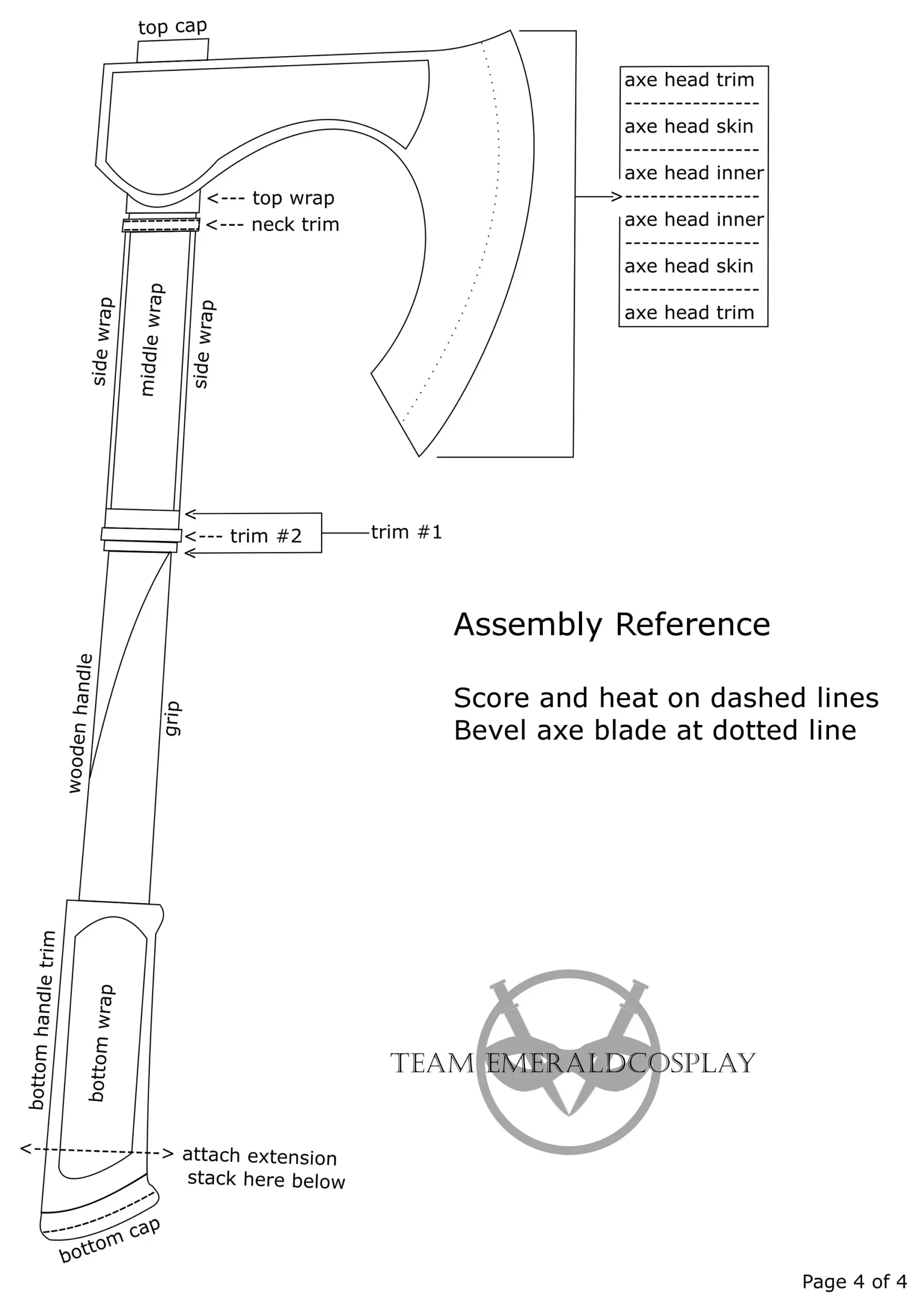 Printable Axe Head Template