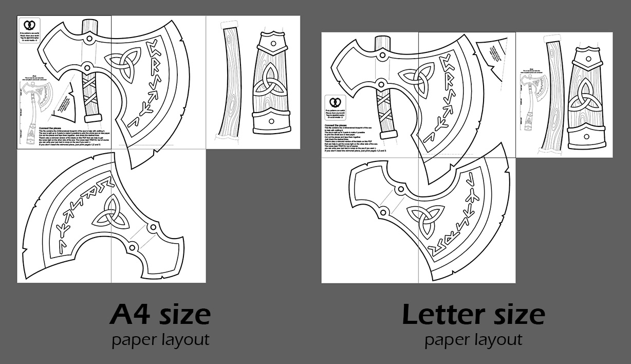 Viking Axe Foam Crafting Pattern And Tutorial