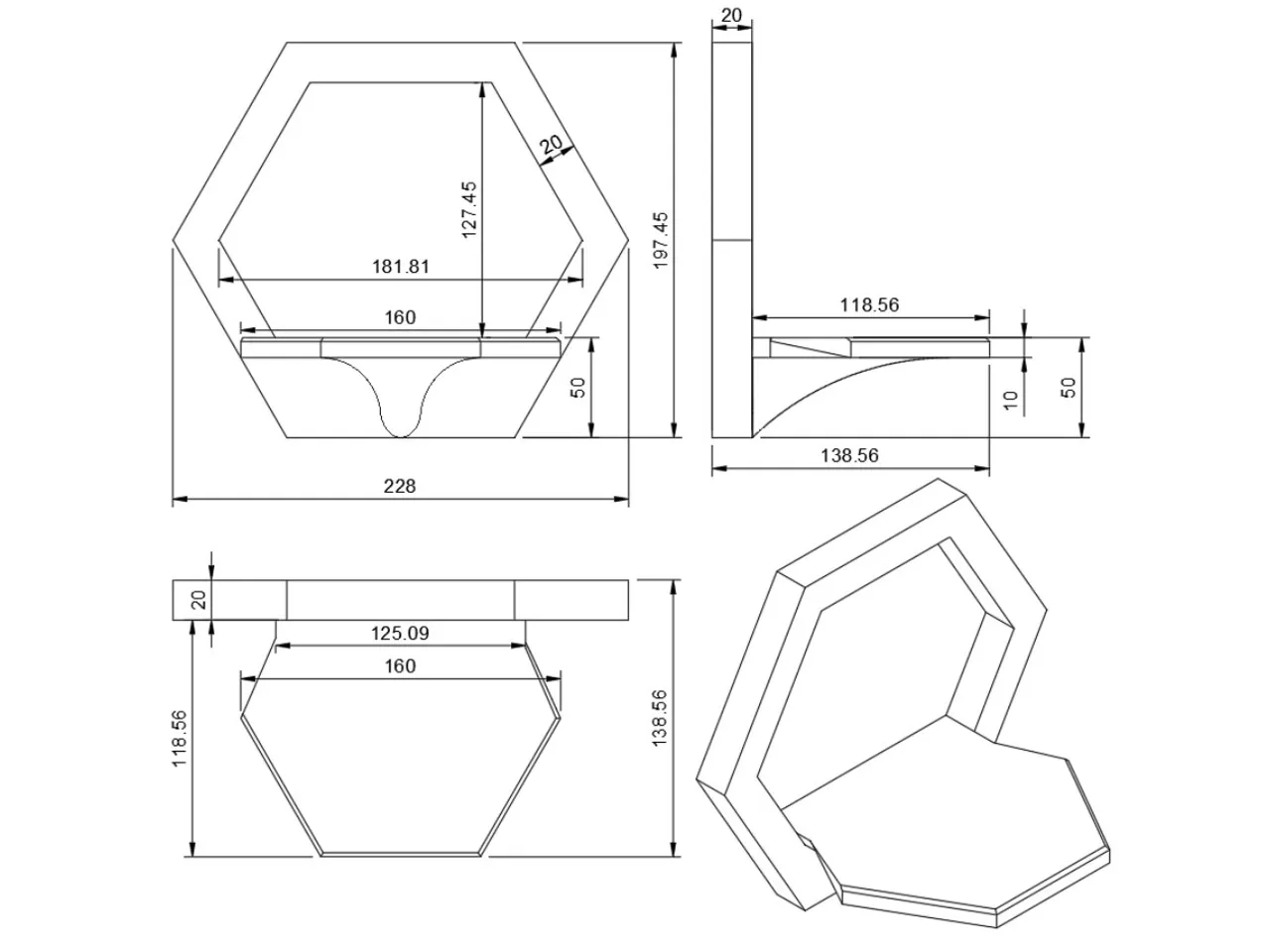 Wall Mounted Modular Hexagon Shelf By RiverRaid Download Free