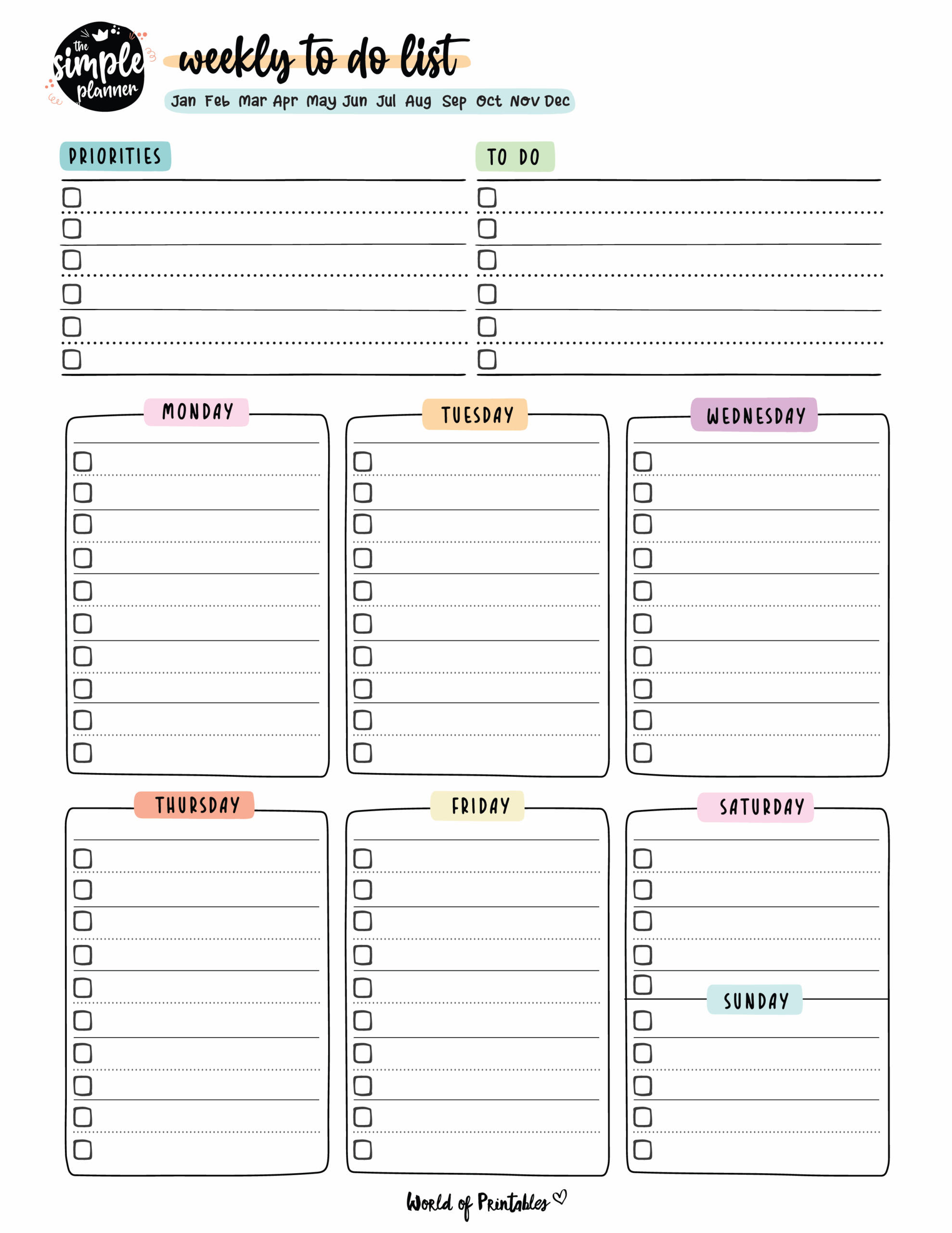 Free Printable Weekly To Do List Template Free Printable Weekly To Do List Template