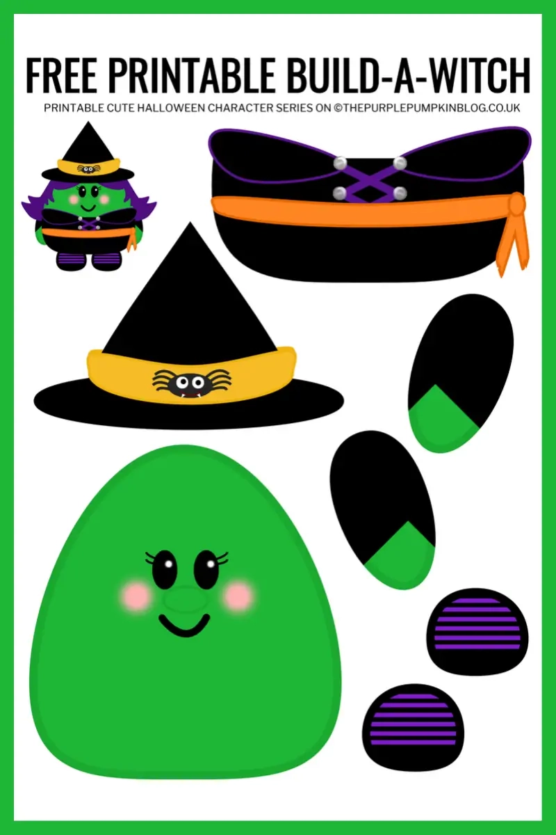 Build a Witch Free Printable Halloween Paper Craft For Kids