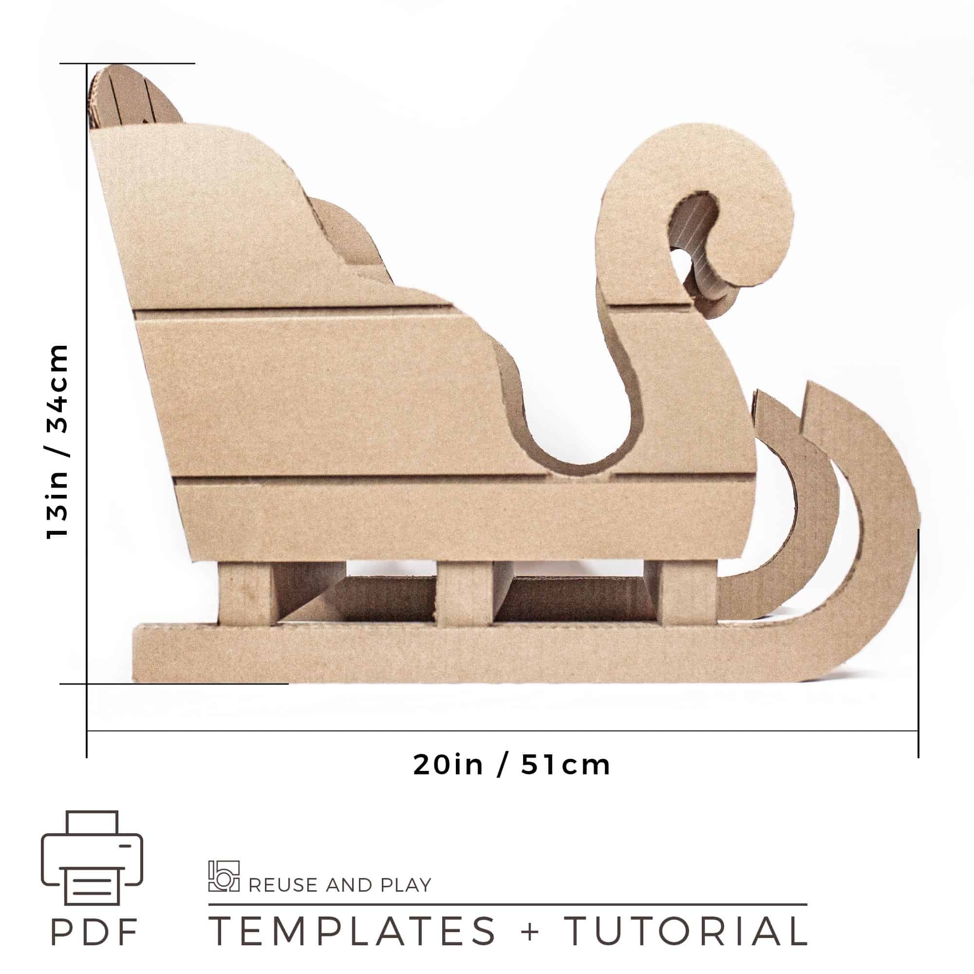 Full Size Template Printable Santa Sleigh Template Full Size Template Printable Santa Sleigh Template