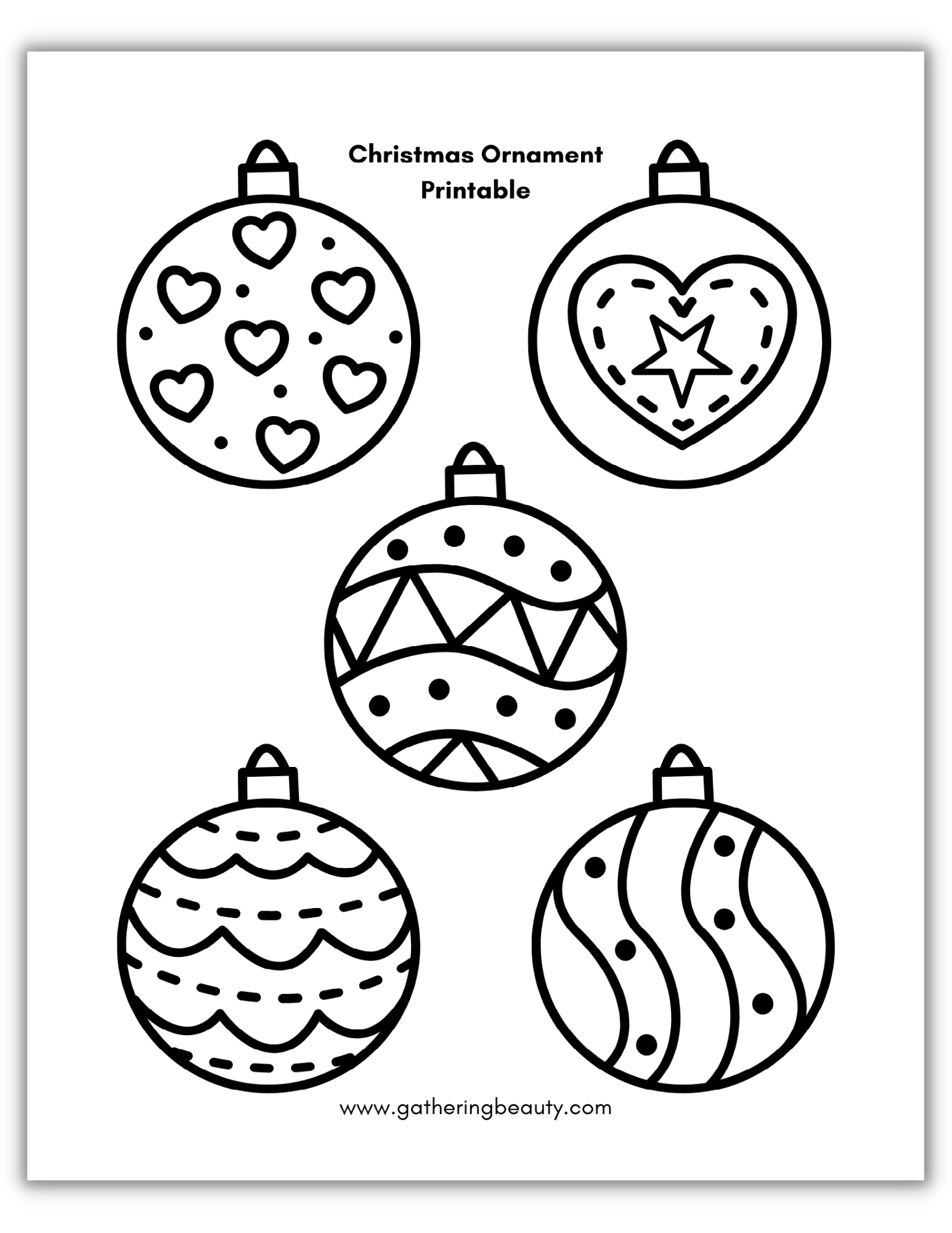Christmas Ornament Printable Gathering Beauty