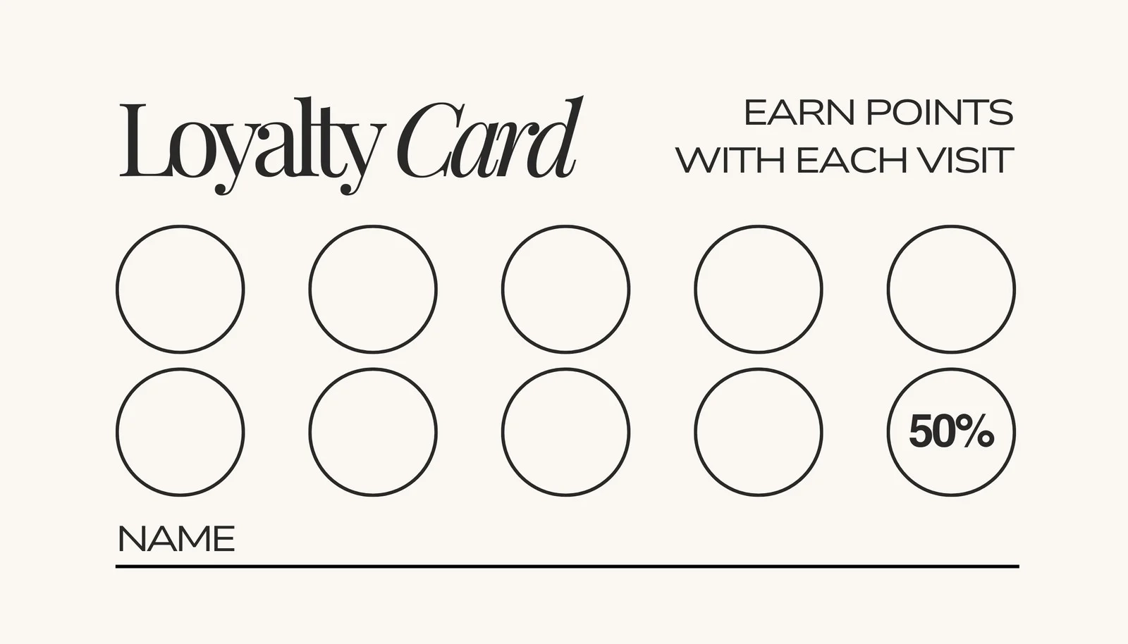Free Printable Loyalty Card Template