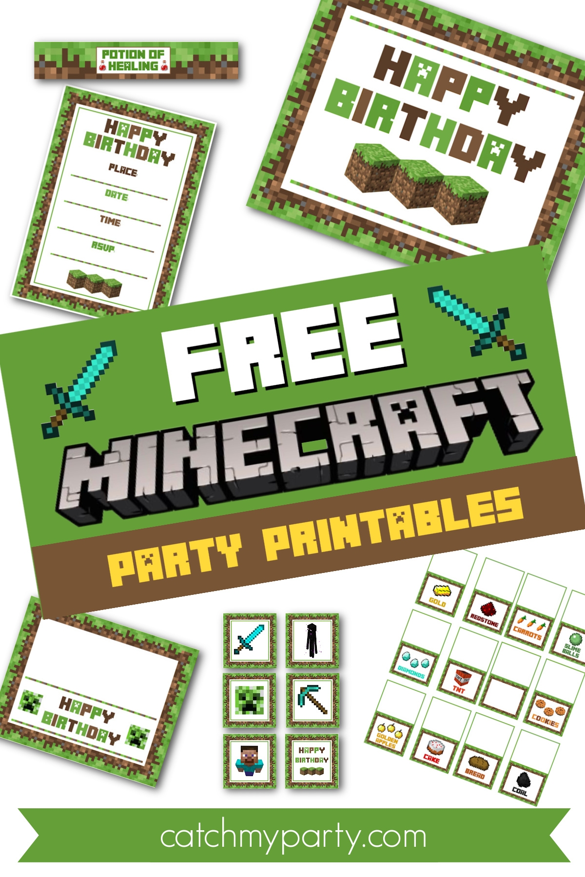 Free Printable Minecraft Gift Bags Templates Free Printable Minecraft Gift Bags Templates