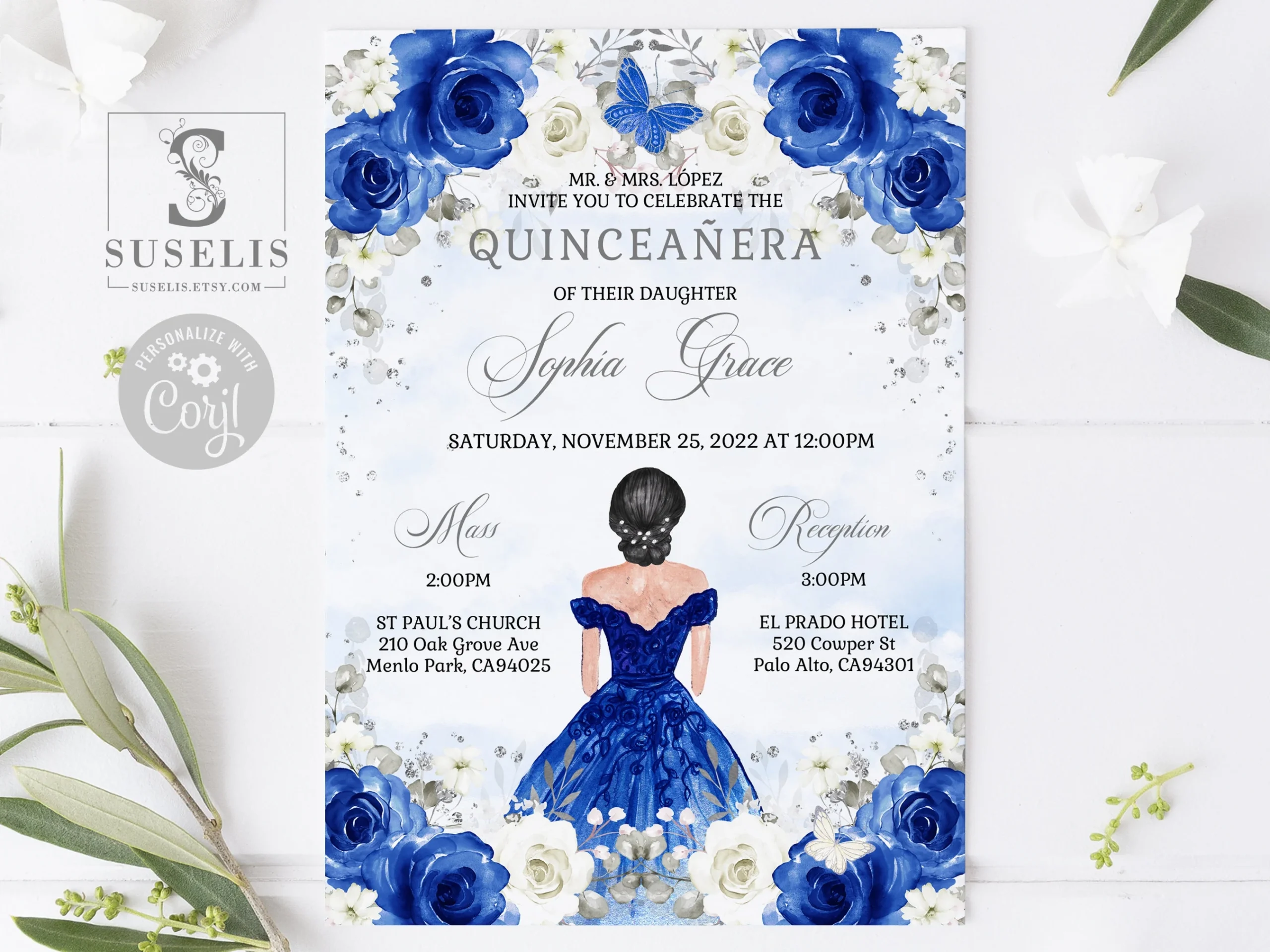 EDITABLE Quinceanera Invitation Template Lista De Padrinos Royal EDITABLE Quinceanera Invitation Template Lista De Padrinos Royal