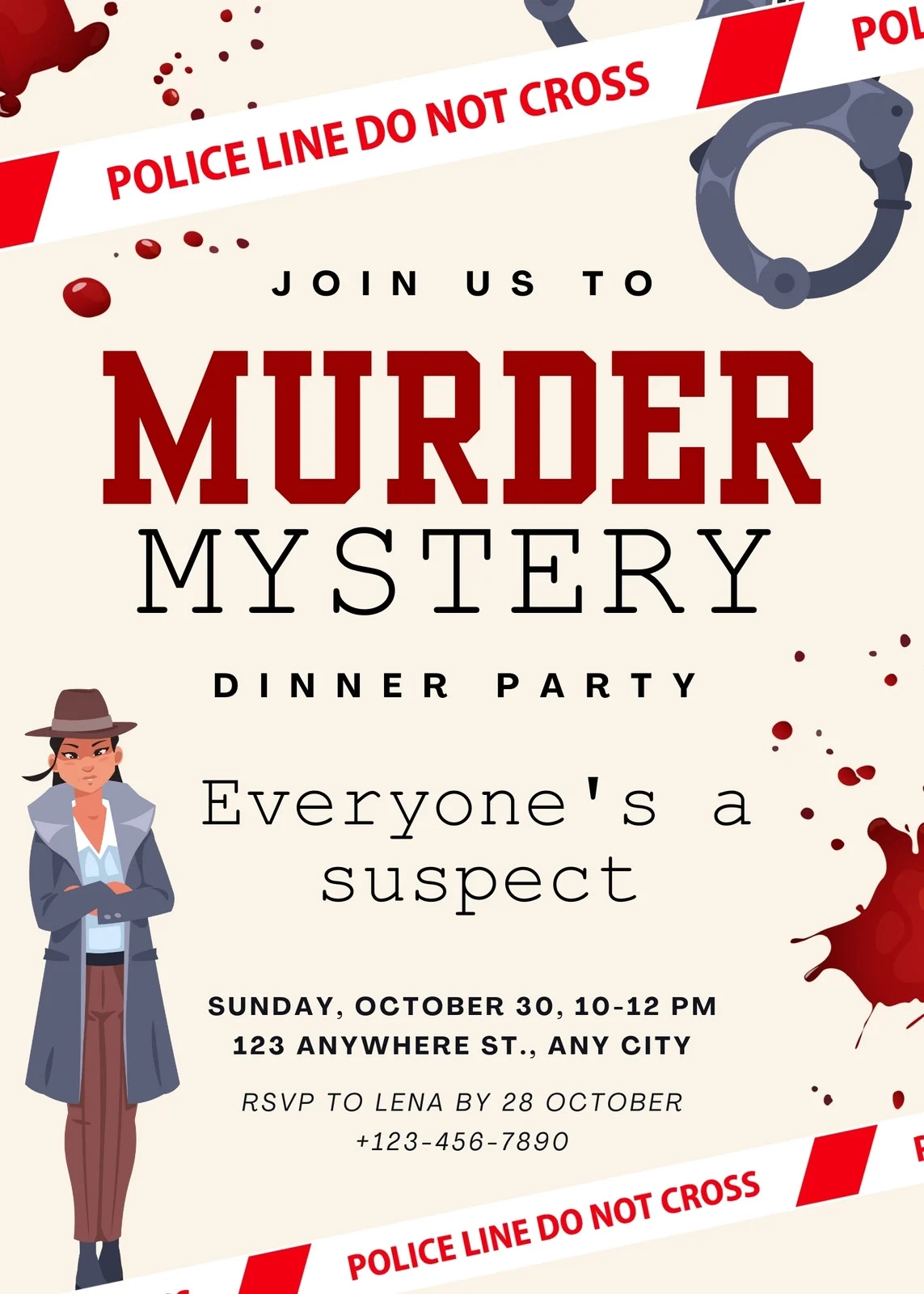Free And Customizable Murder Mystery Templates