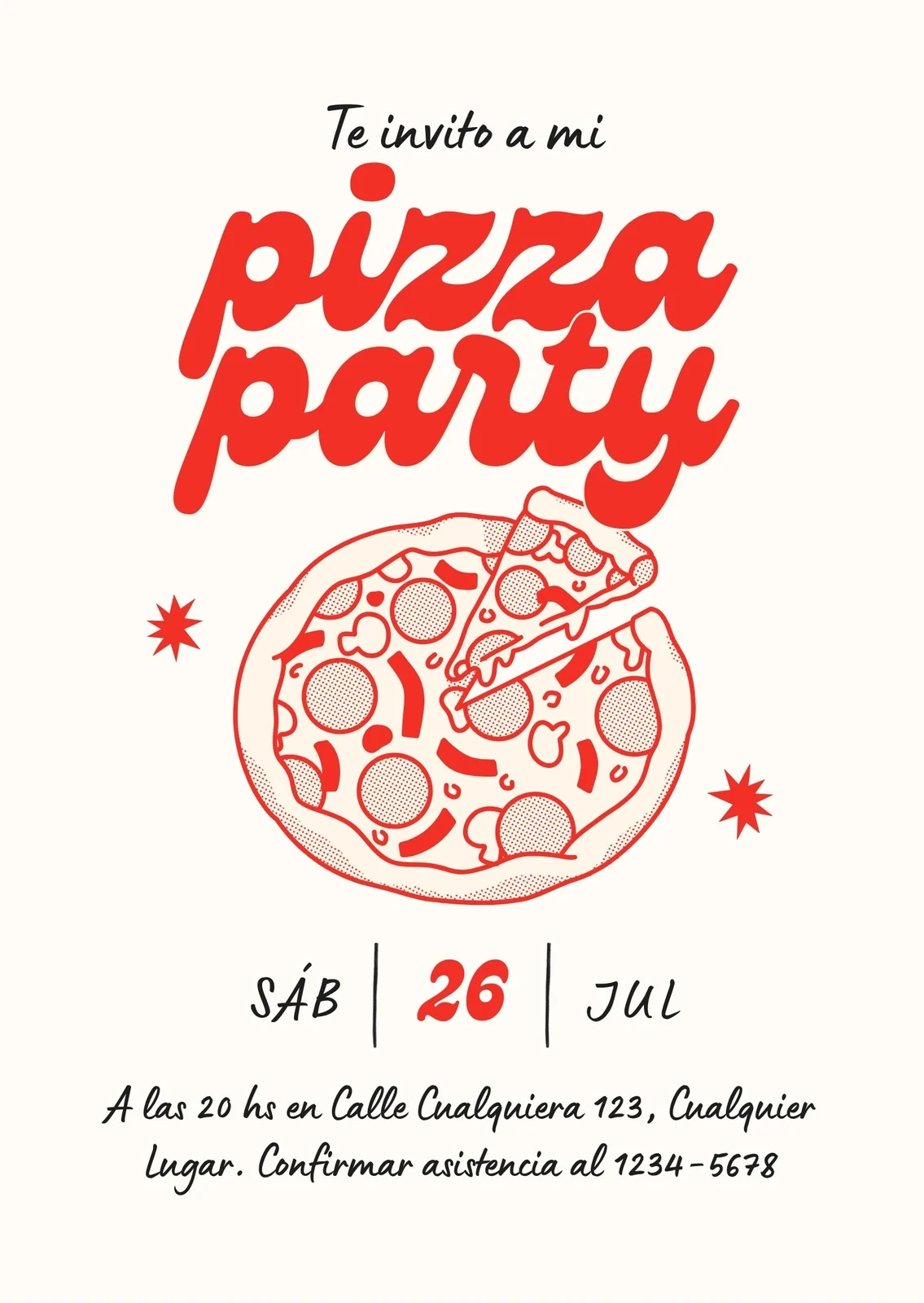 Printable Pizza Party Invitation Template Printable Pizza Party Invitation Template