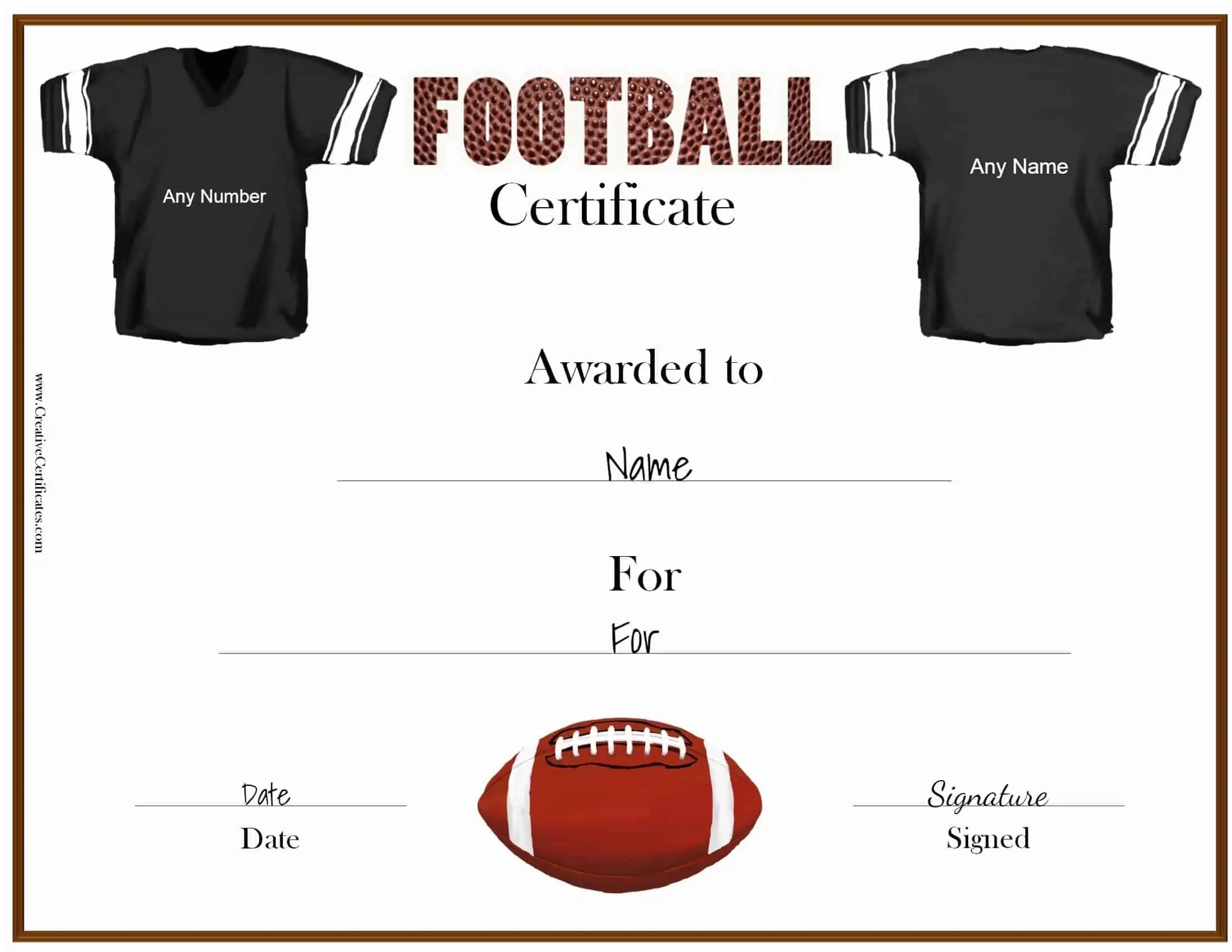 Free Custom Football Certificates Free Custom Football Certificates