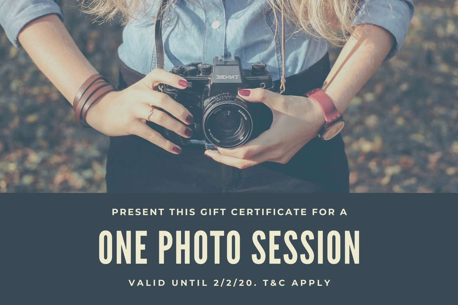Free Custom Photography Gift Certificate Templates Canva