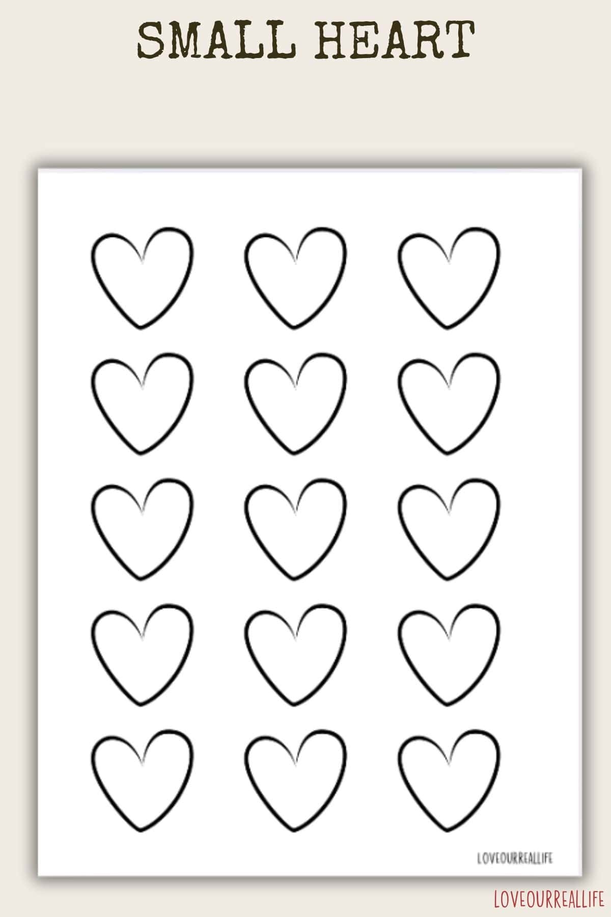 Small Heart Printable Template Small Heart Printable Template