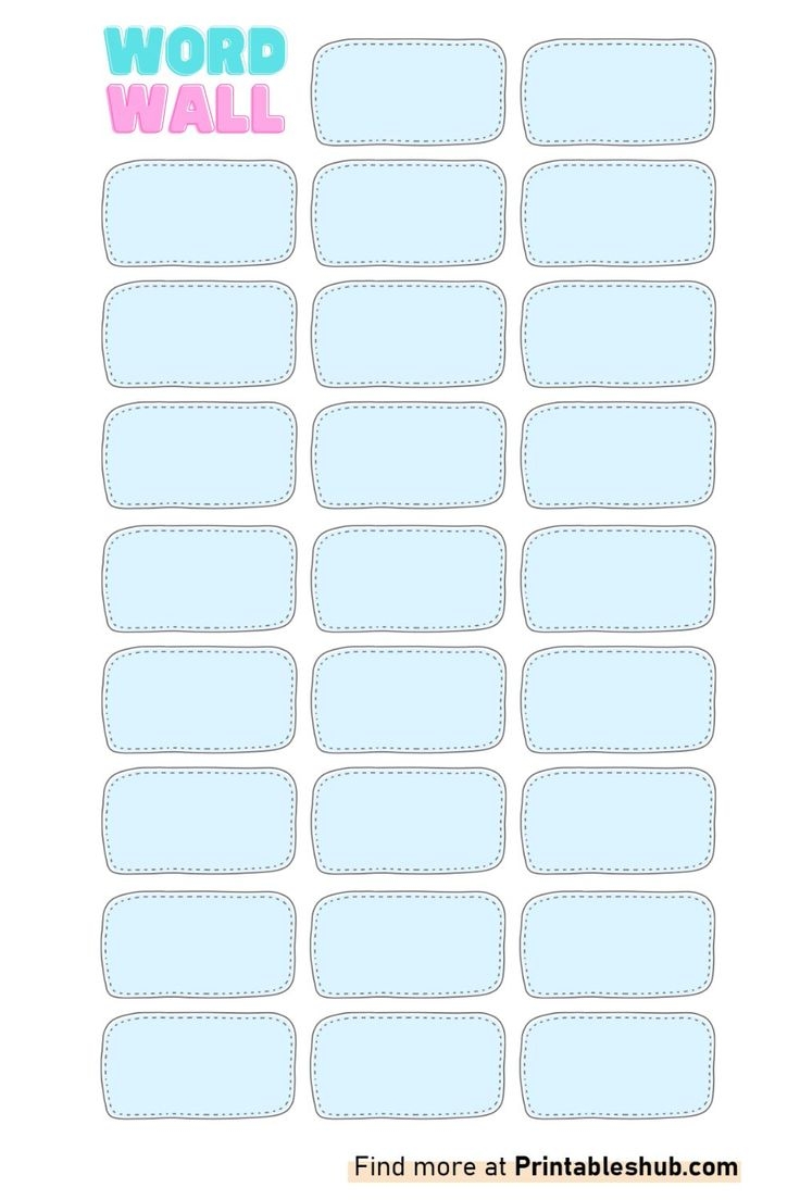 Free Printable Word Wall Templates