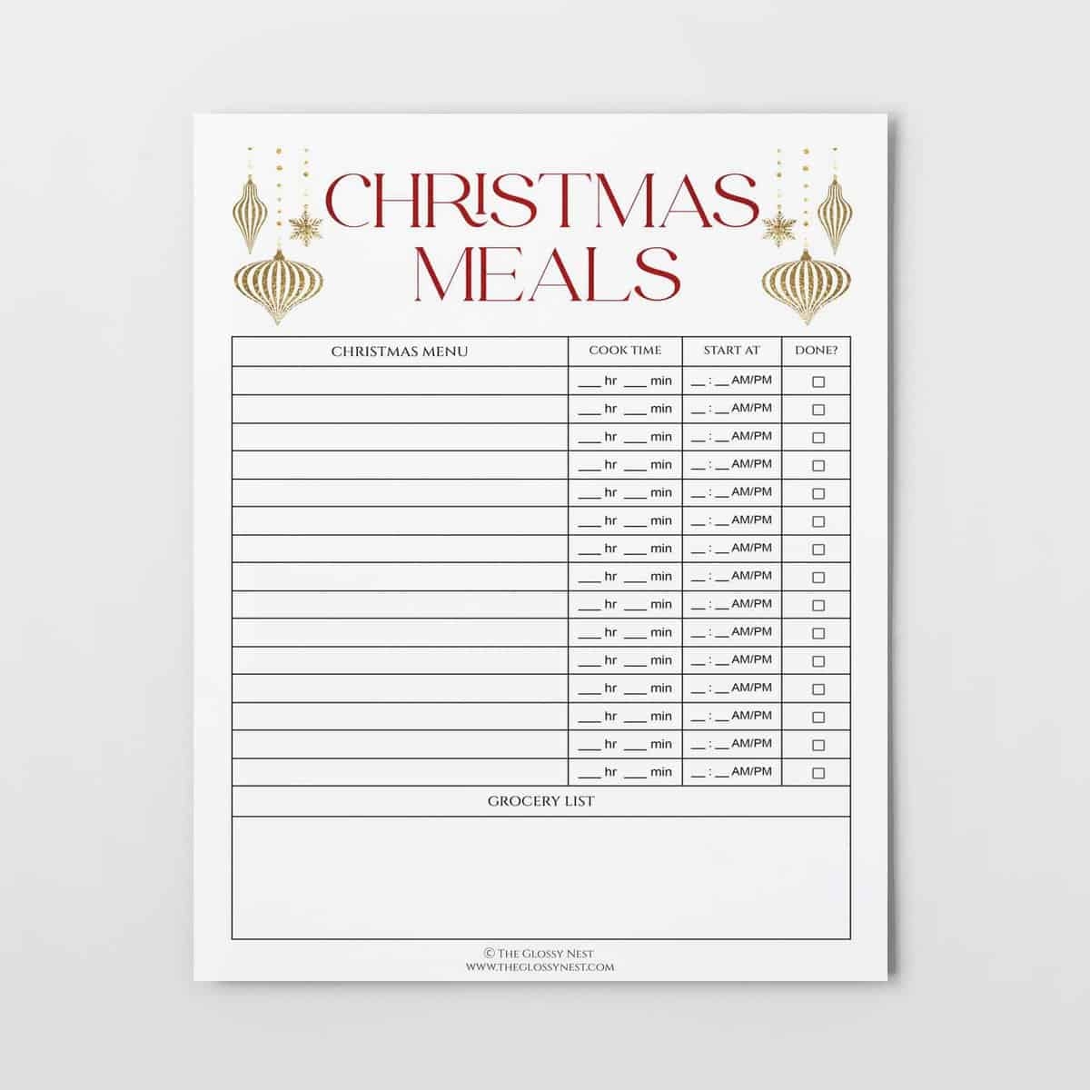 Christmas Menu Printable Template Free Christmas Menu Printable Template Free
