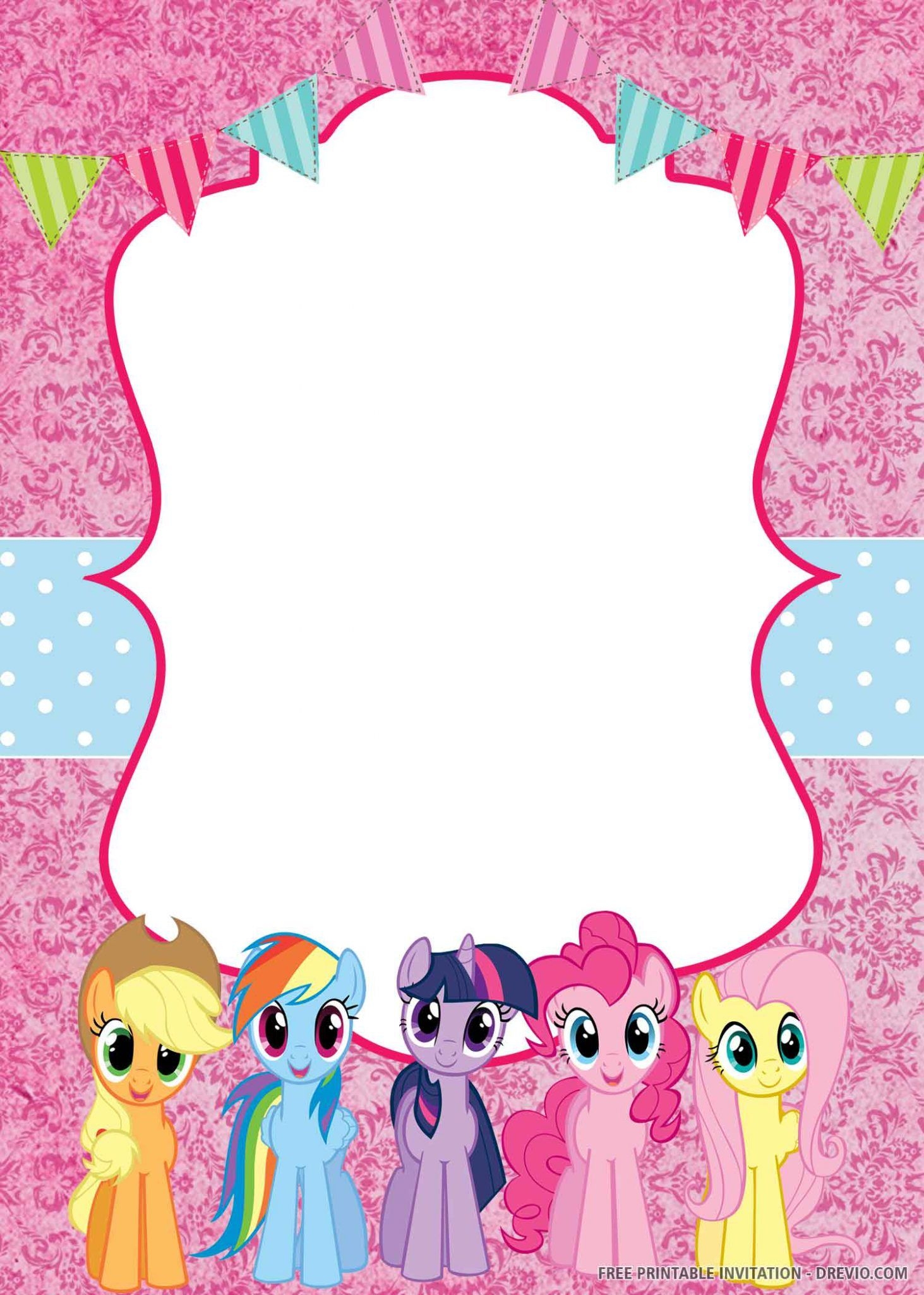 FREE PRINTABLE My Little Pony Invitation Templates