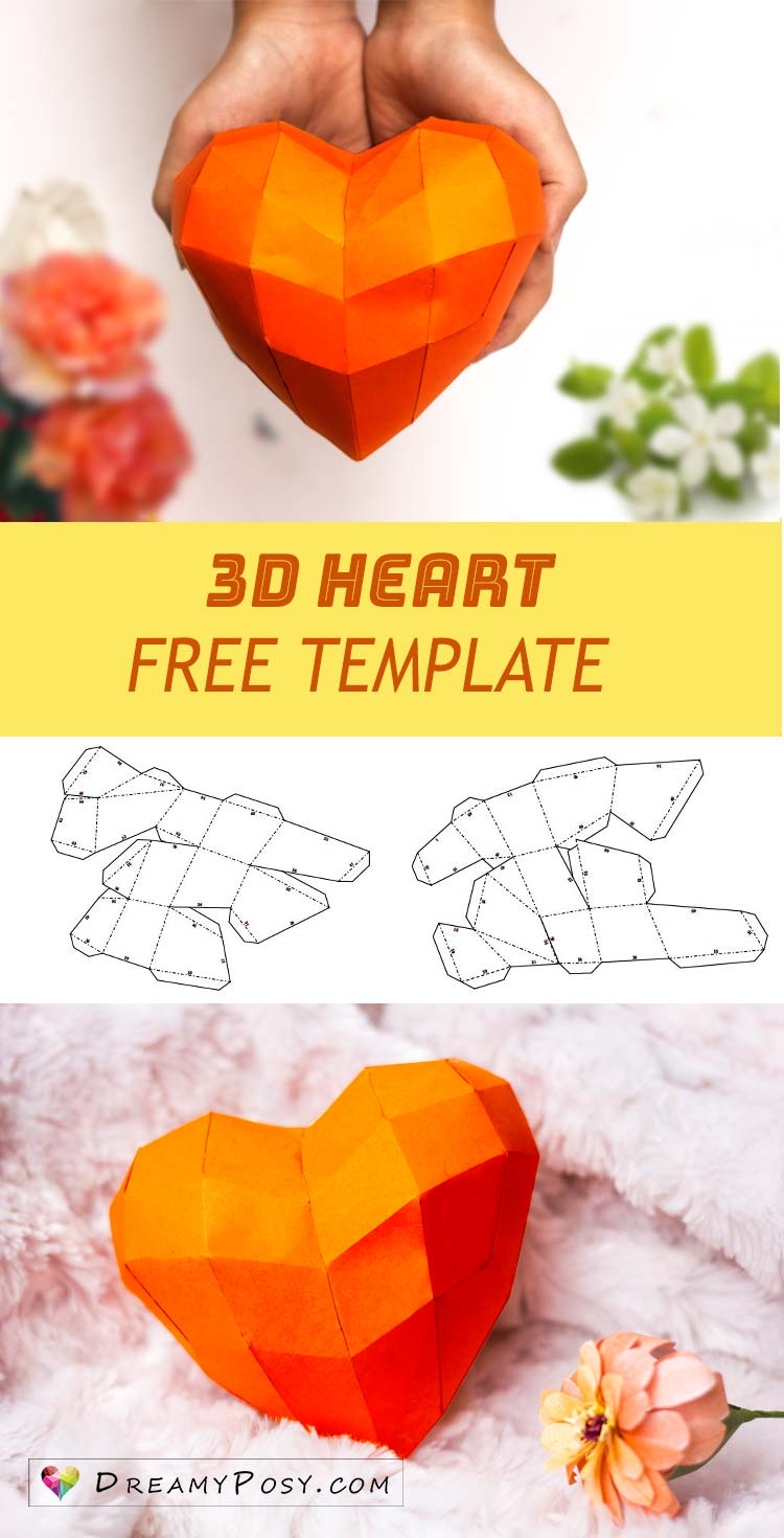 3d Heart Template Printable