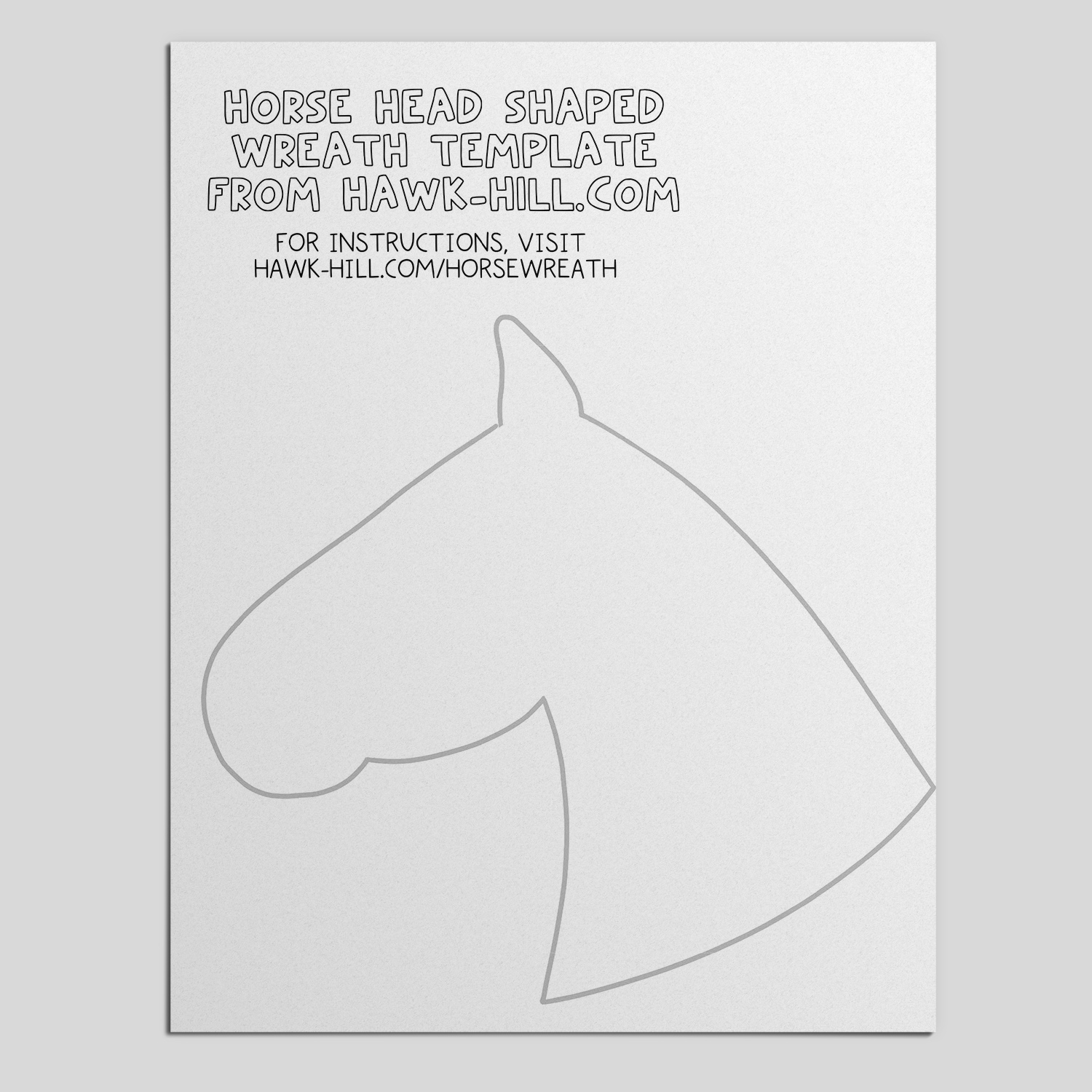 Horse Head Wreath Pattern Free Template Hawk Hill