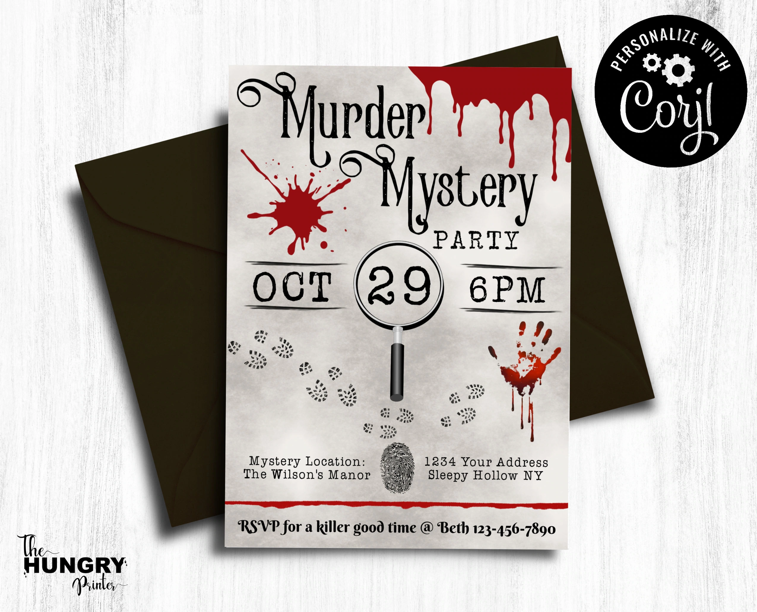 Murder Mystery Invite Murder Mystery Party Murder Mystery 
