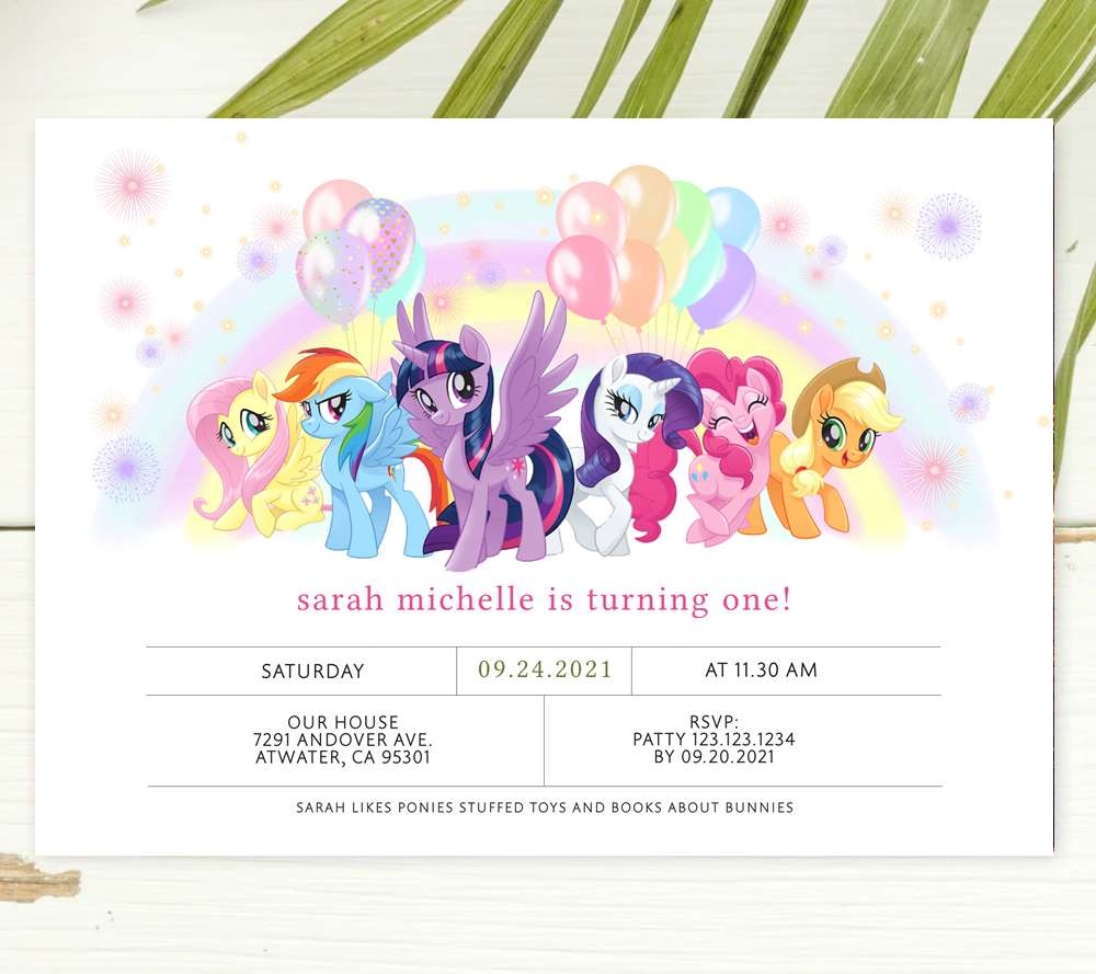 My Little Pony Free Printable Invitation Templates