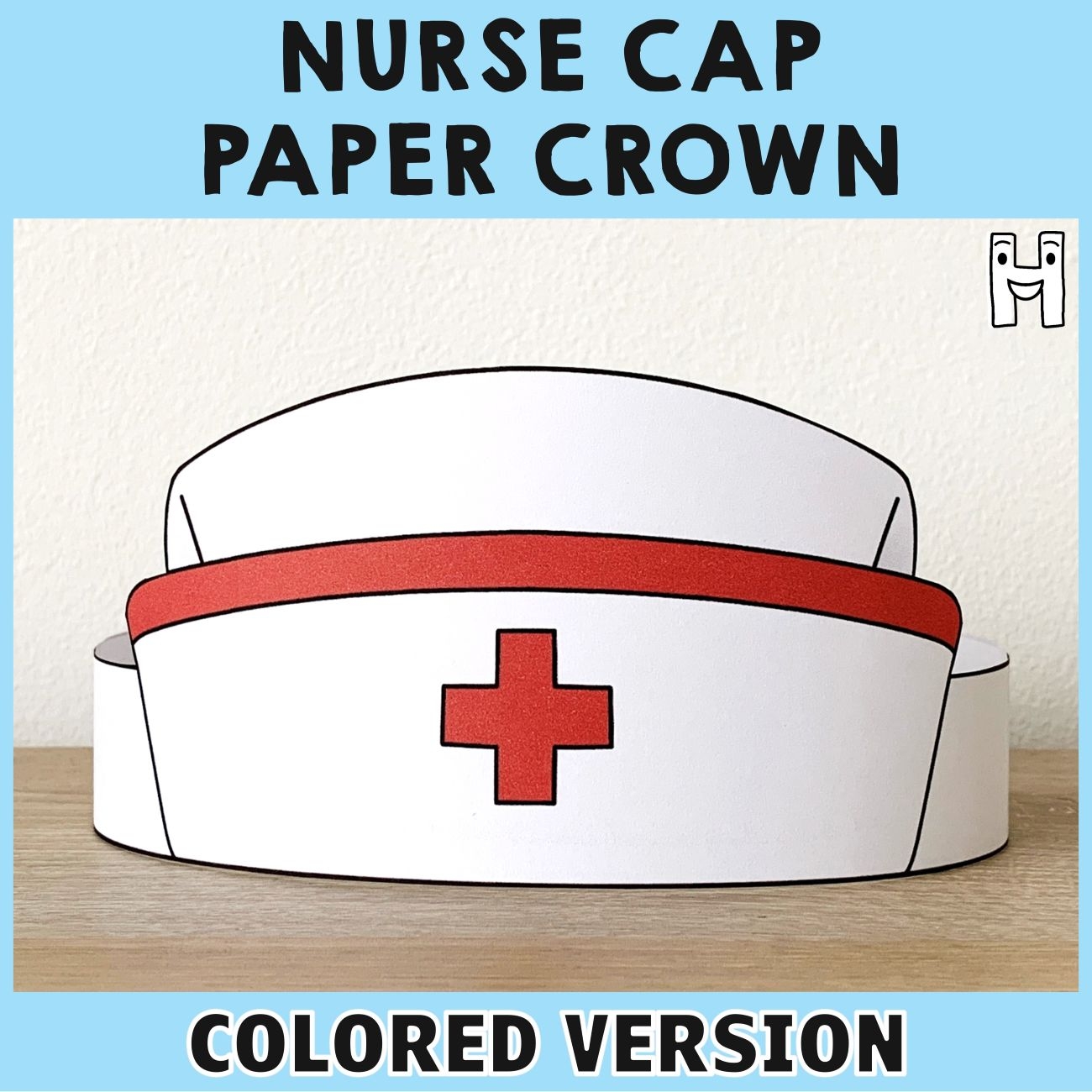 Nurse Cap Paper Crown COLORED Happy Paper Time